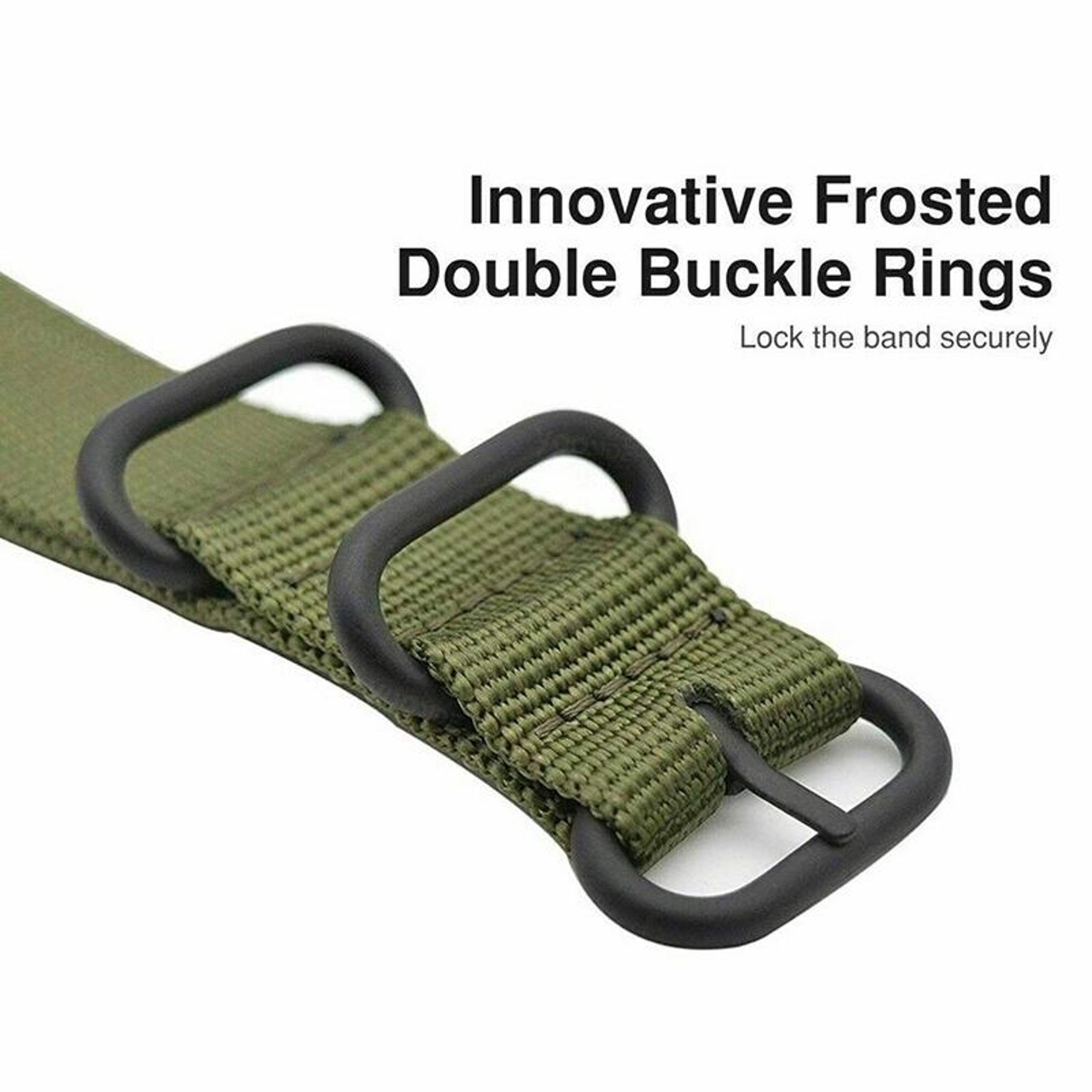 Amazfit T Rex T Rex Pro Ares Nylon Watch Band Adjustable Three Ring Black Buckle Strap 6