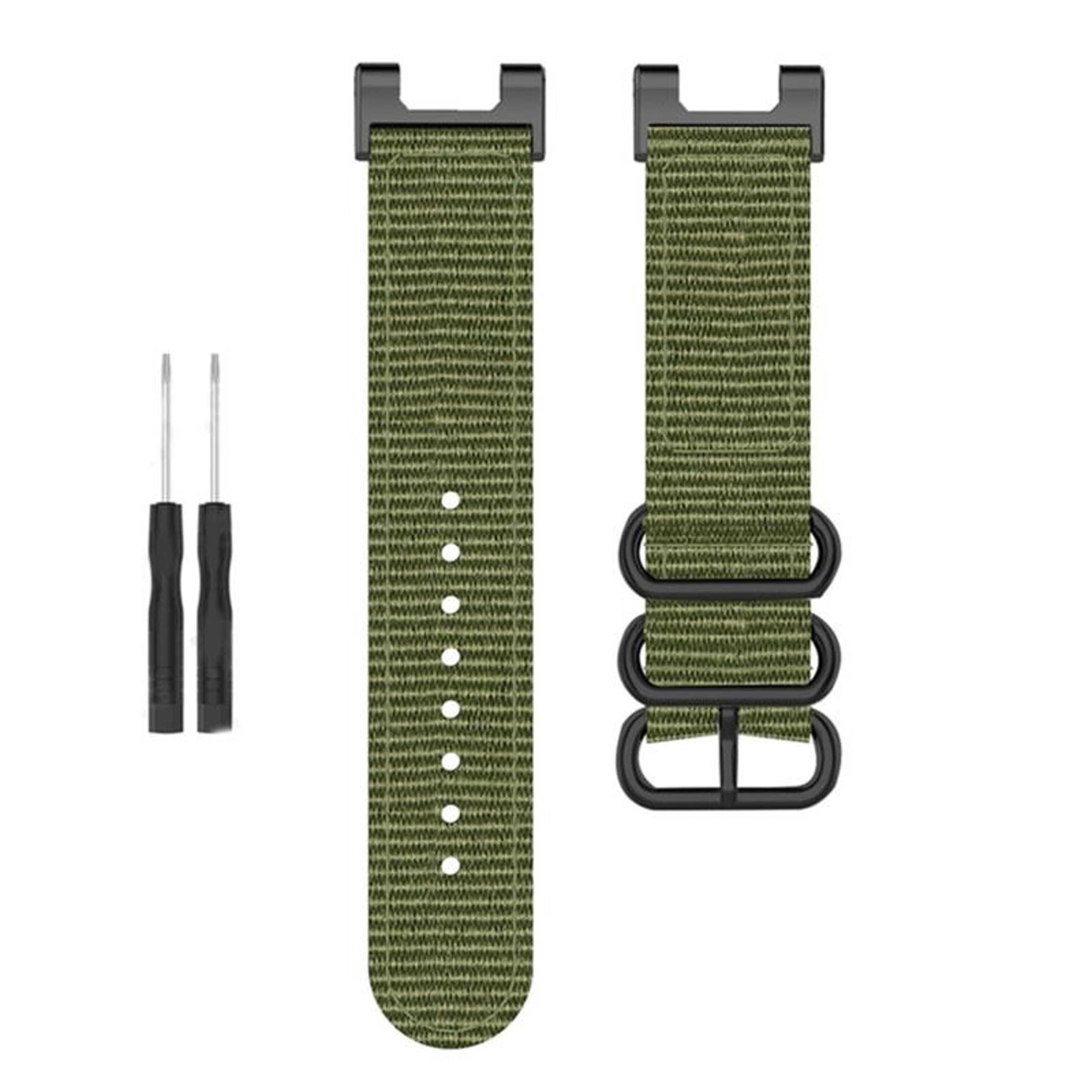 Amazfit T Rex T Rex Pro Ares Nylon Watch Band Adjustable Three Ring Black Buckle Strap 0