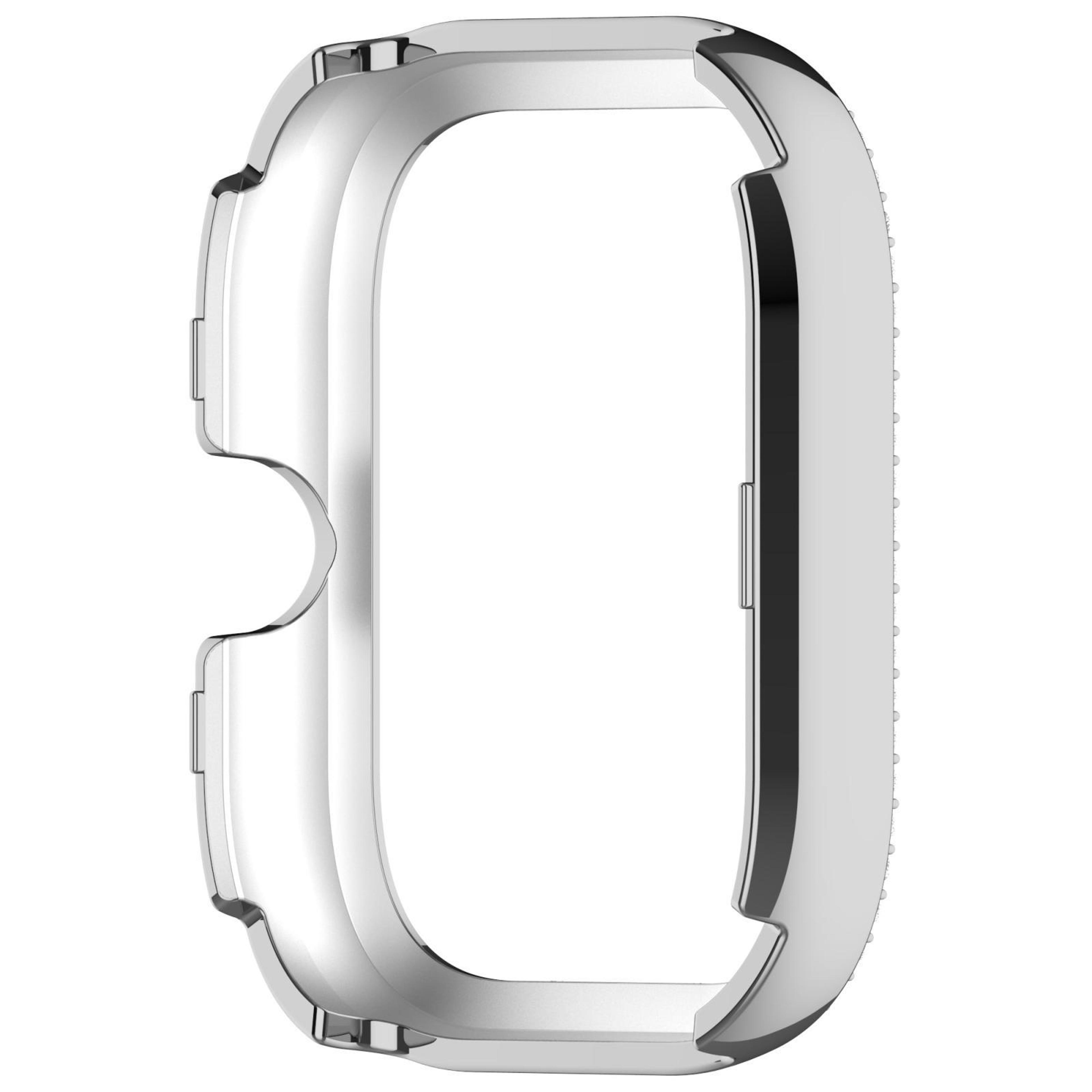 For Redmi Watch 5 Single Row Diamond Half Coverage PC Hollow Watch Protective CaseSilver 12