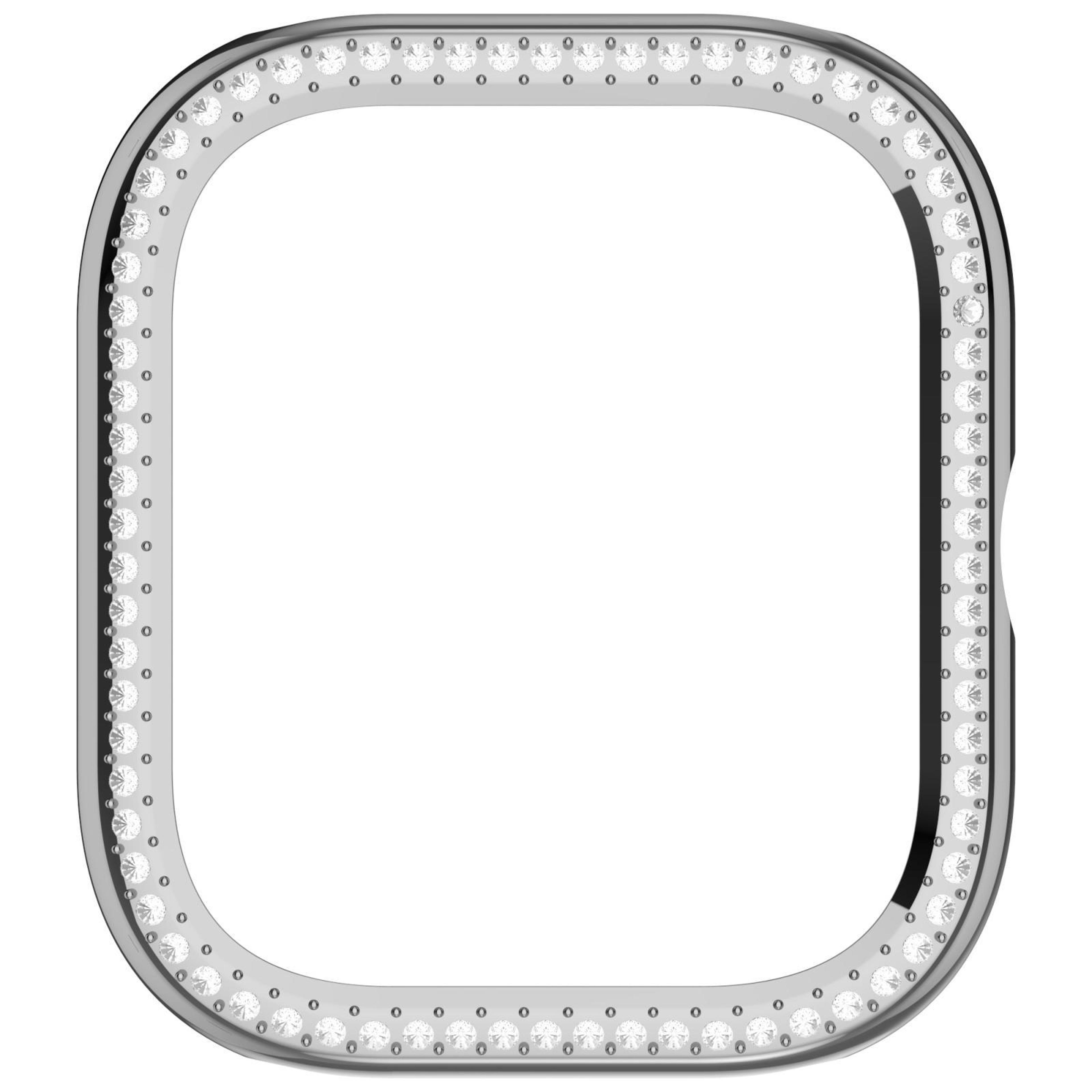 For Redmi Watch 5 Single Row Diamond Half Coverage PC Hollow Watch Protective CaseSilver 7