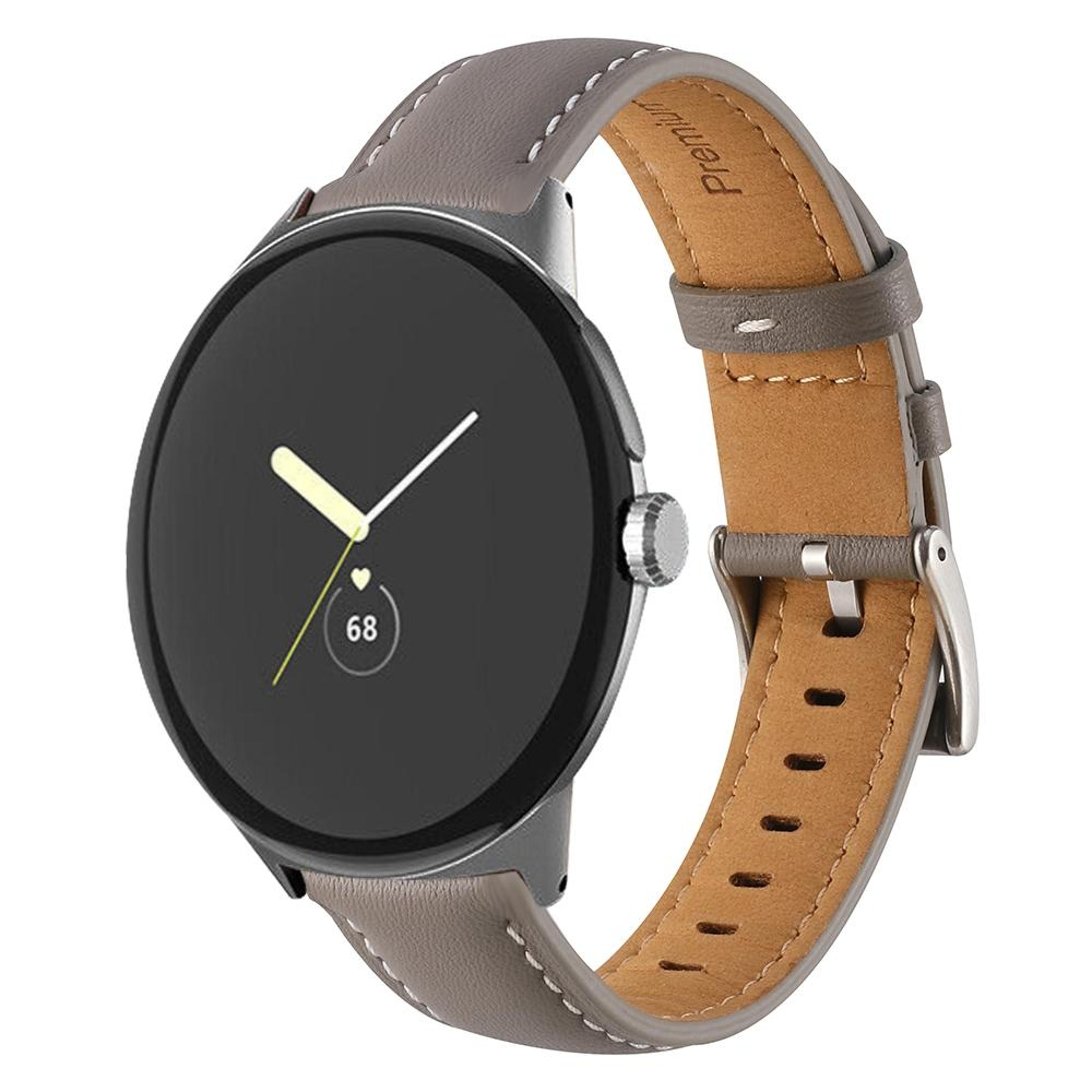 Google Pixel Watch 4 3 2 1 41mm Genuine Leather Watch Band Pointed Tail Stitching Replacement Strap 11