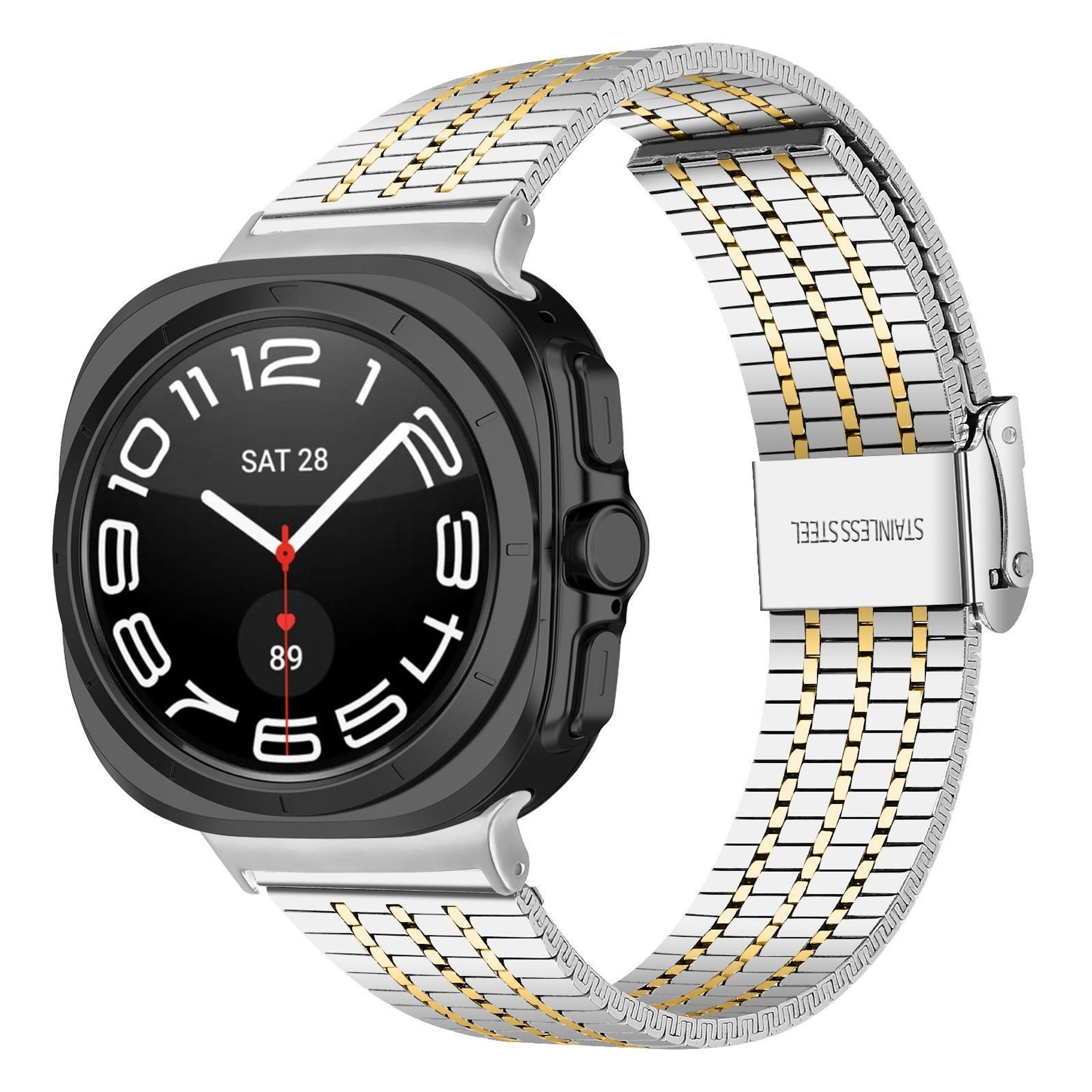 Samsung Galaxy Watch Ultra 47mm Ultra 2025 Stainless Steel Watch Band Seven Bead Metal Strap 8