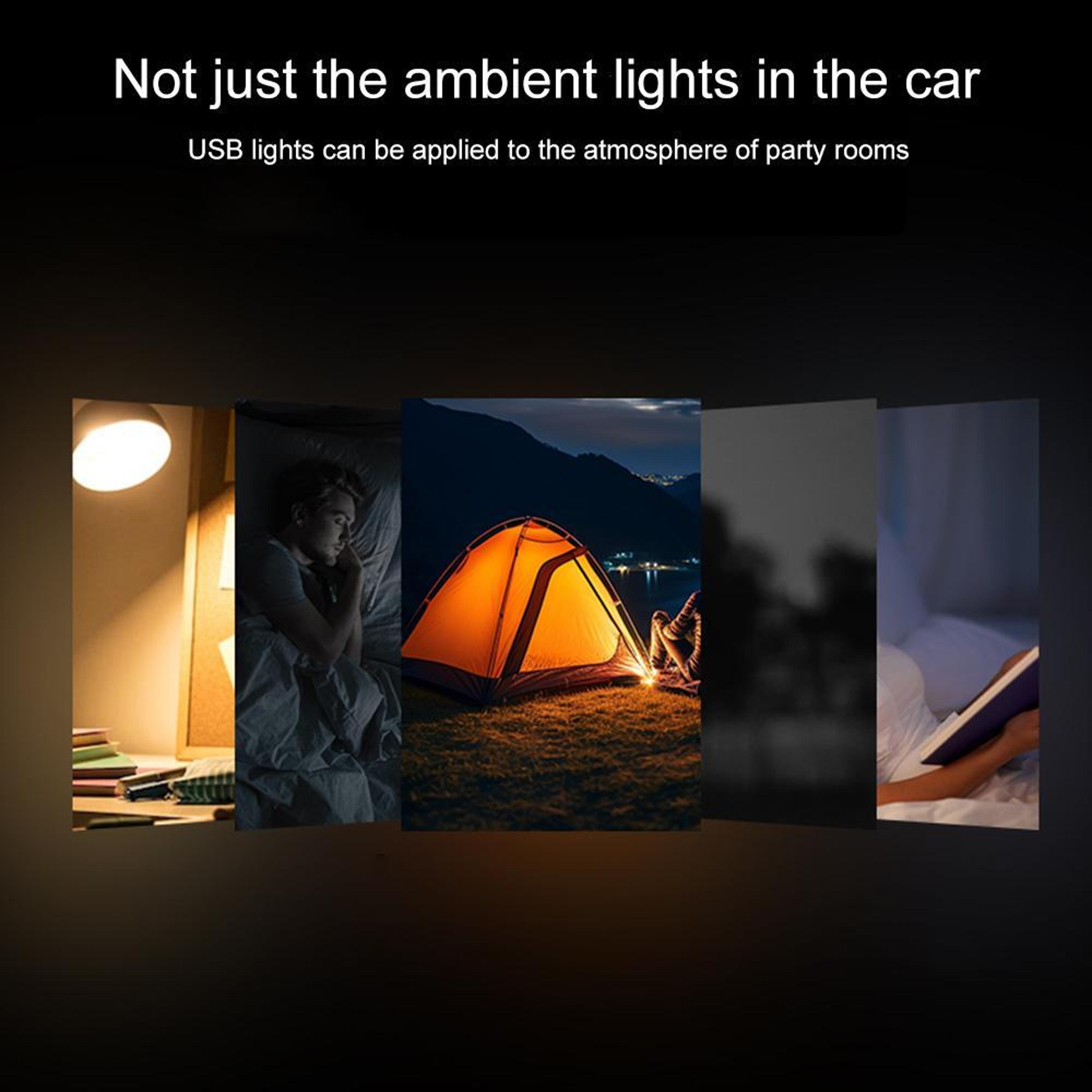 Car USB LED Atmosphere Light Plug And Play Car Interior Lights Ambient Lighting Kit 2
