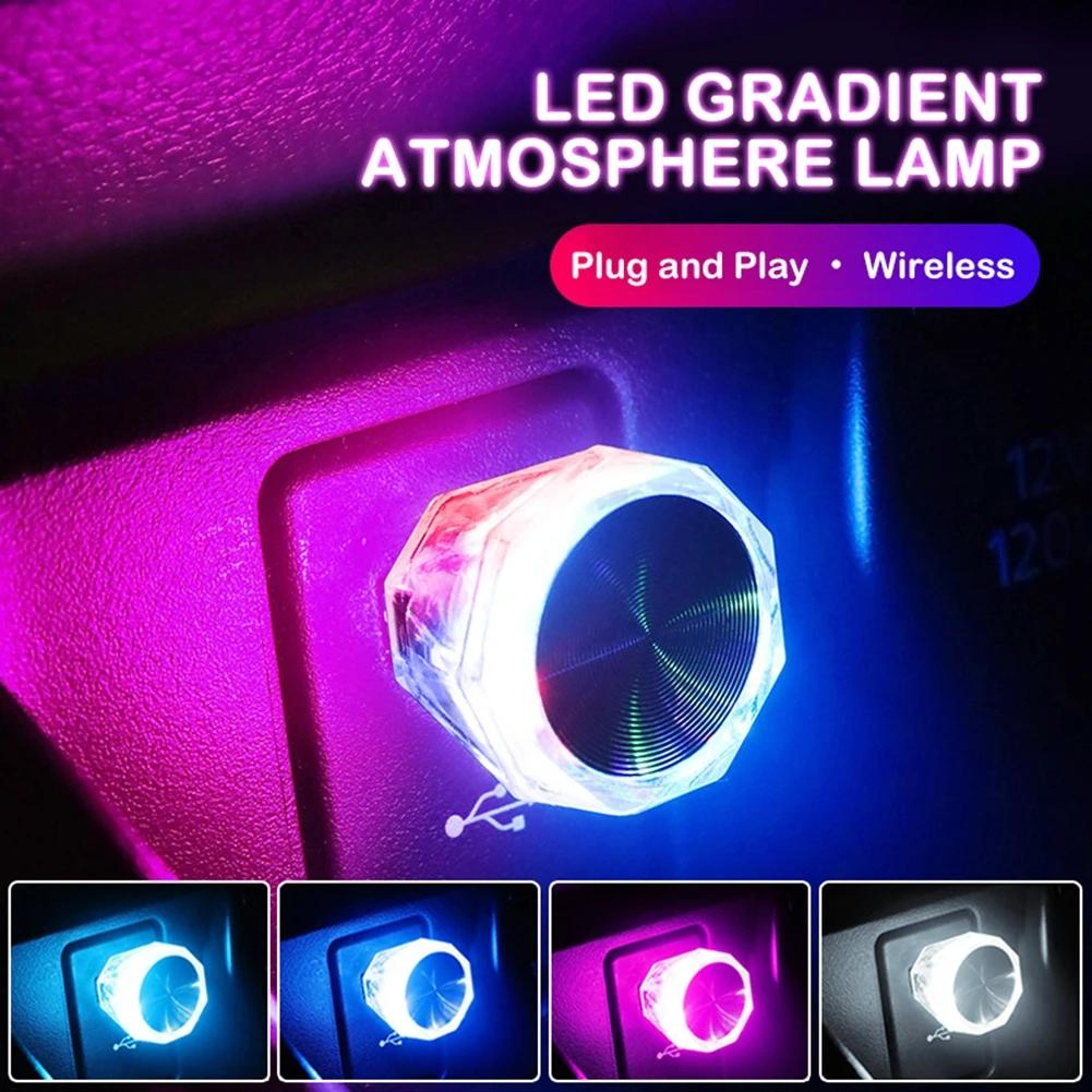 Universal USB Car Ambient Light Diamond LED Interior Mood Light Plug And Play Decorative Lamp 8