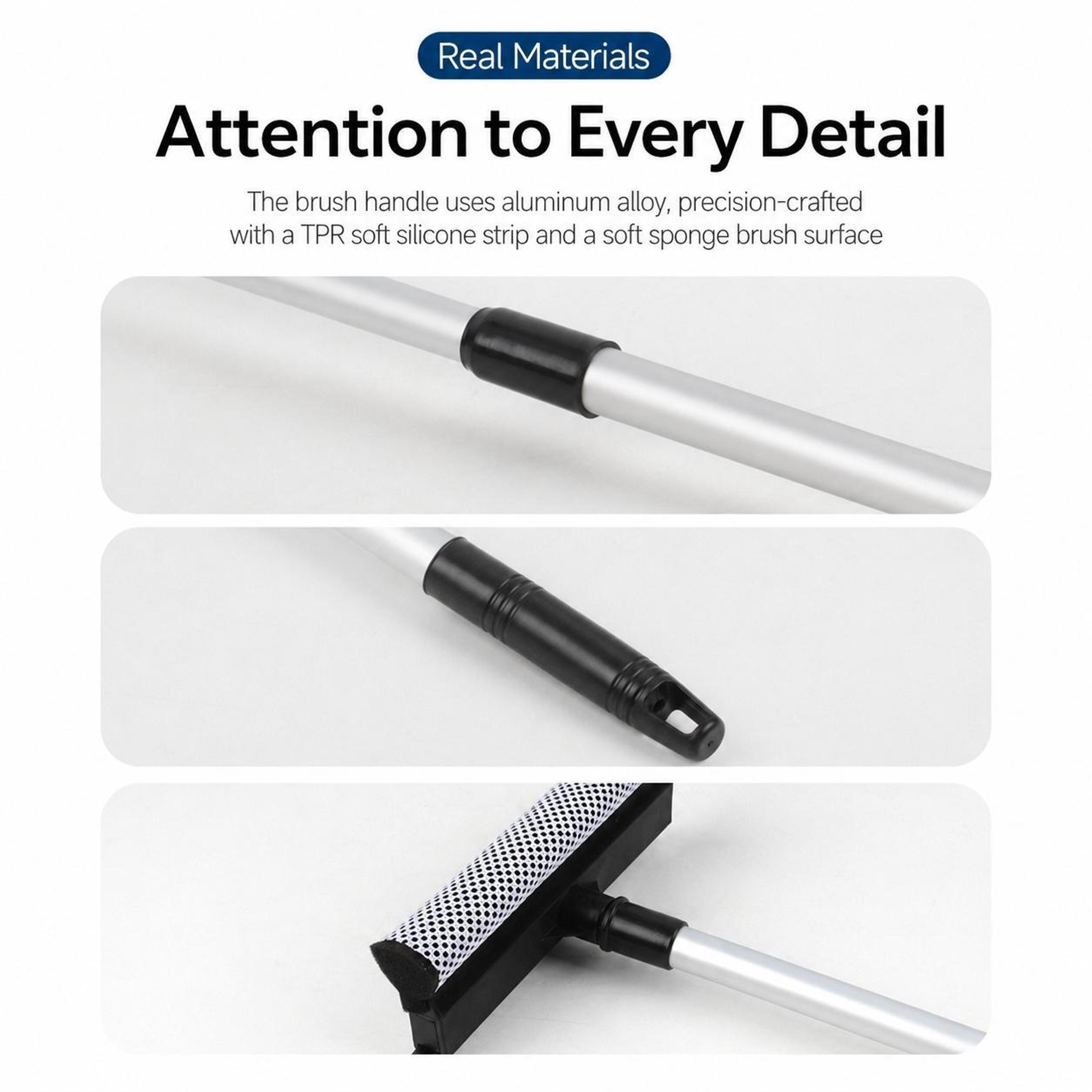 2 In 1 Car Window Cleaner Detachable Windshield Cleaning Tool With Silicone Squeegee 3