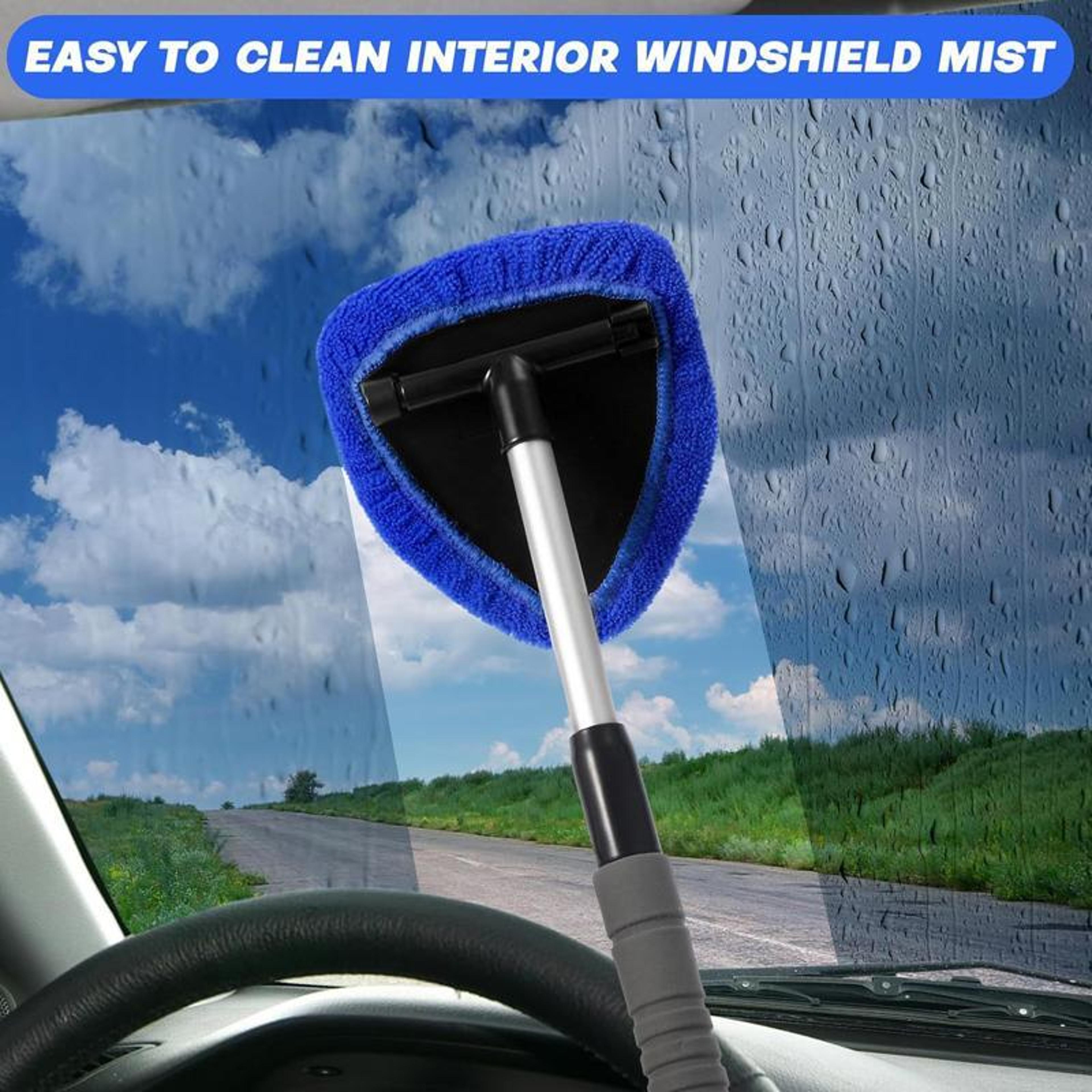 6 Piece Car Windshield Cleaning Tool Kit With Telescopic Handle Rotating Head And Spray Bottle 2