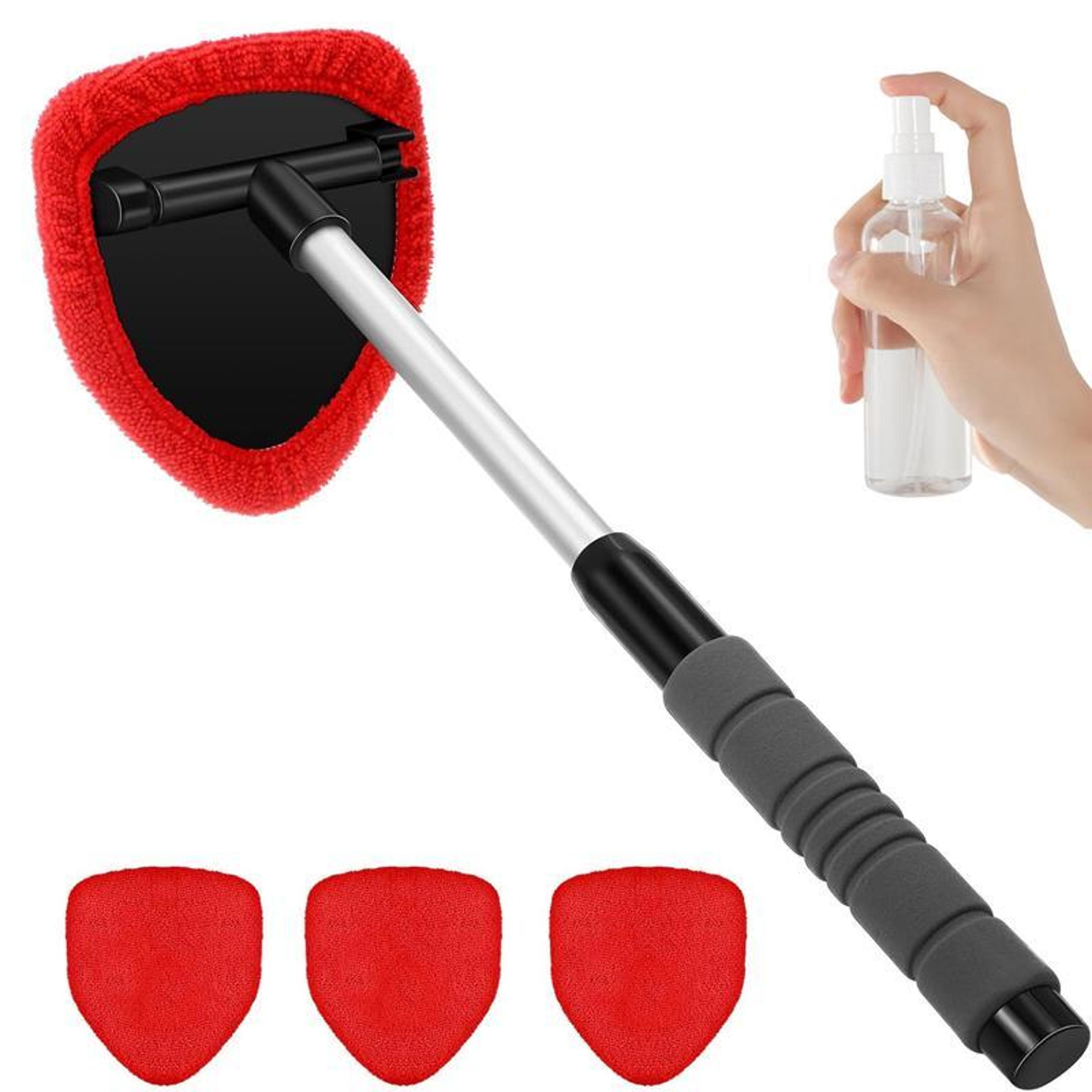 6 Piece Car Windshield Cleaning Tool Kit With Telescopic Handle Rotating Head And Spray Bottle 8