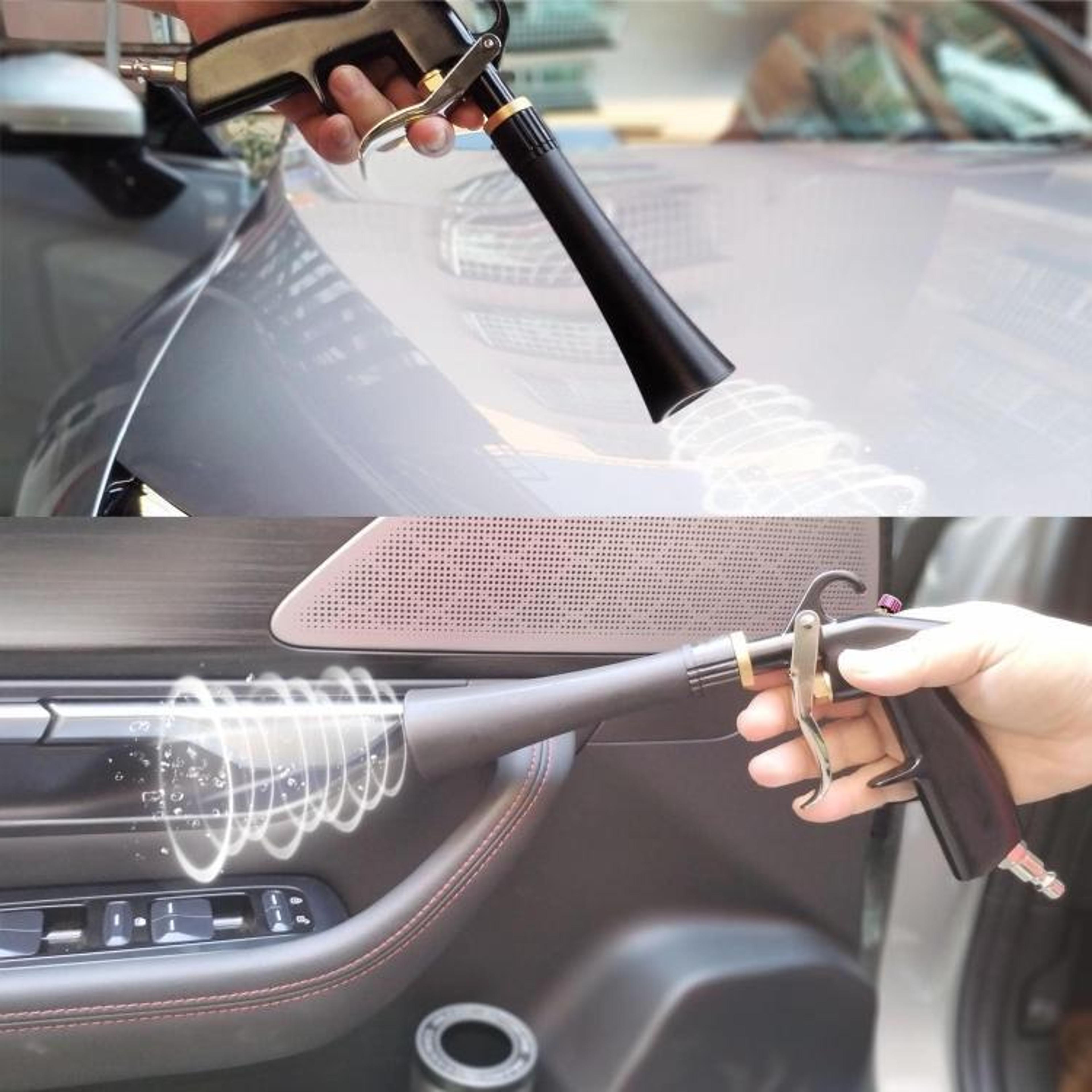 High Pressure Car Cleaning Gun Air Blow Interior Detailing Tool With Bearing Dust Removal Brush 4