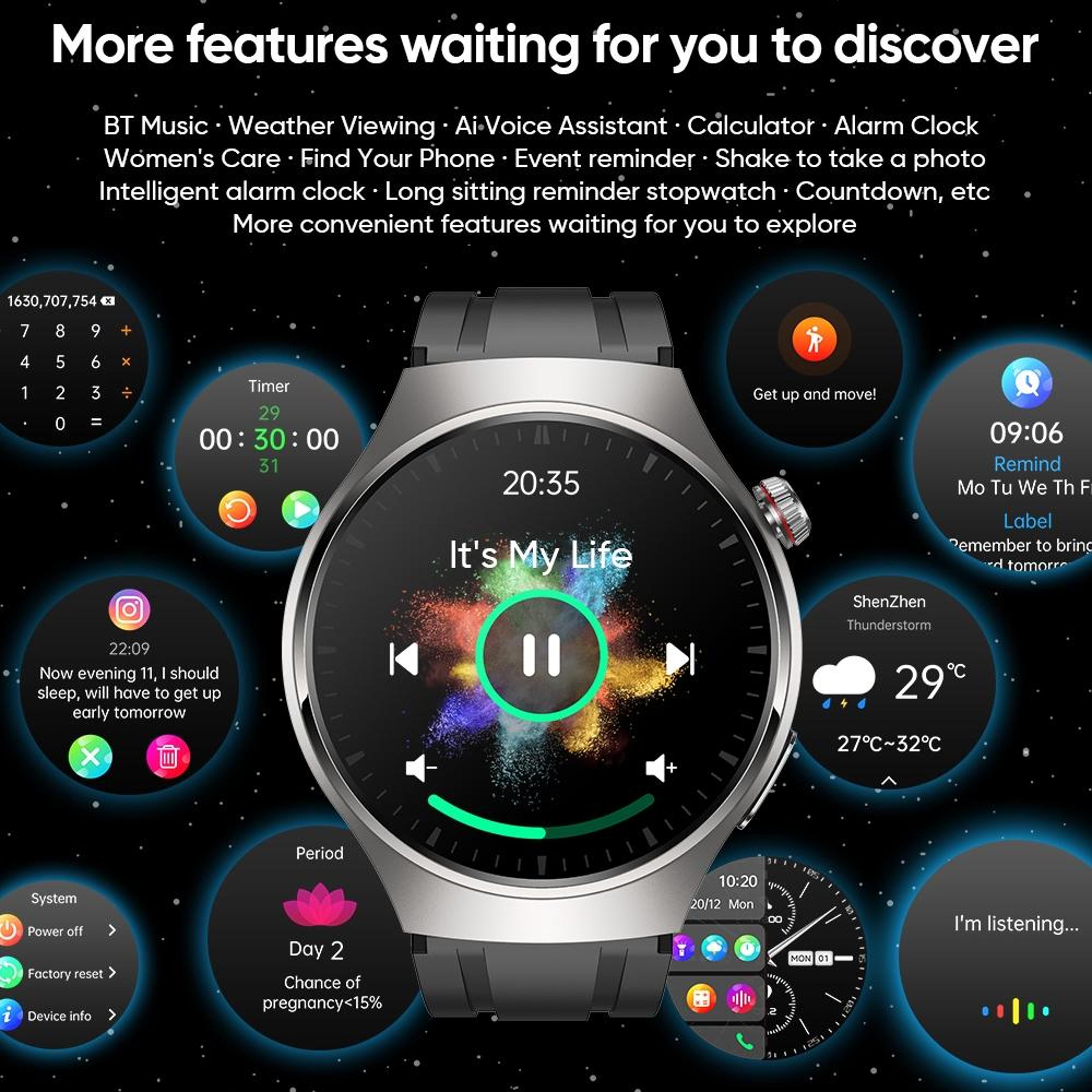 MT200 AMOLED Smart Watch Bluetooth Call Fitness Watch With ECG Style Wellness Tracking And IP67 Wat 8