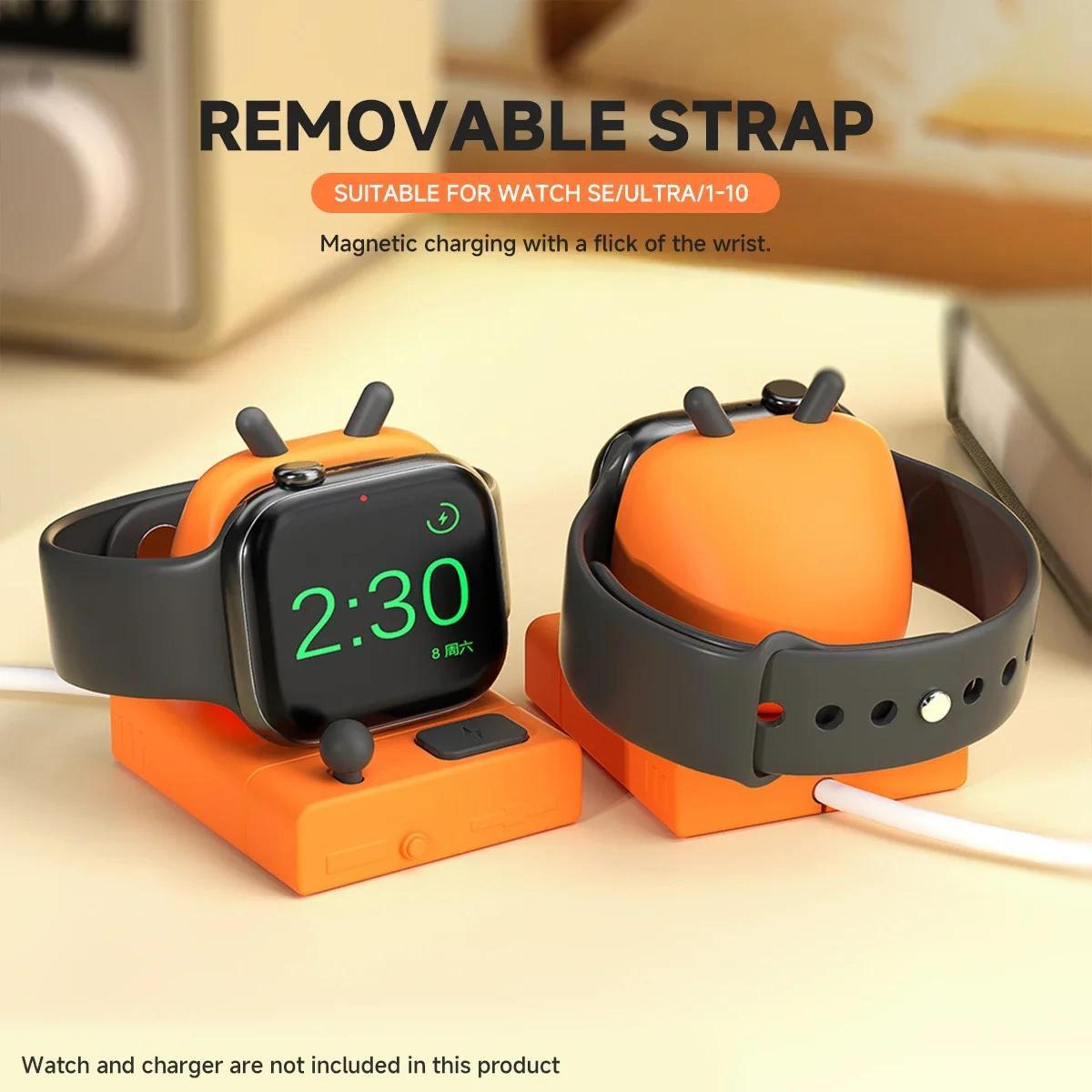 Apple Watch Charging Stand Retro Silicone Desktop Dock Display Base With Cable Management 3
