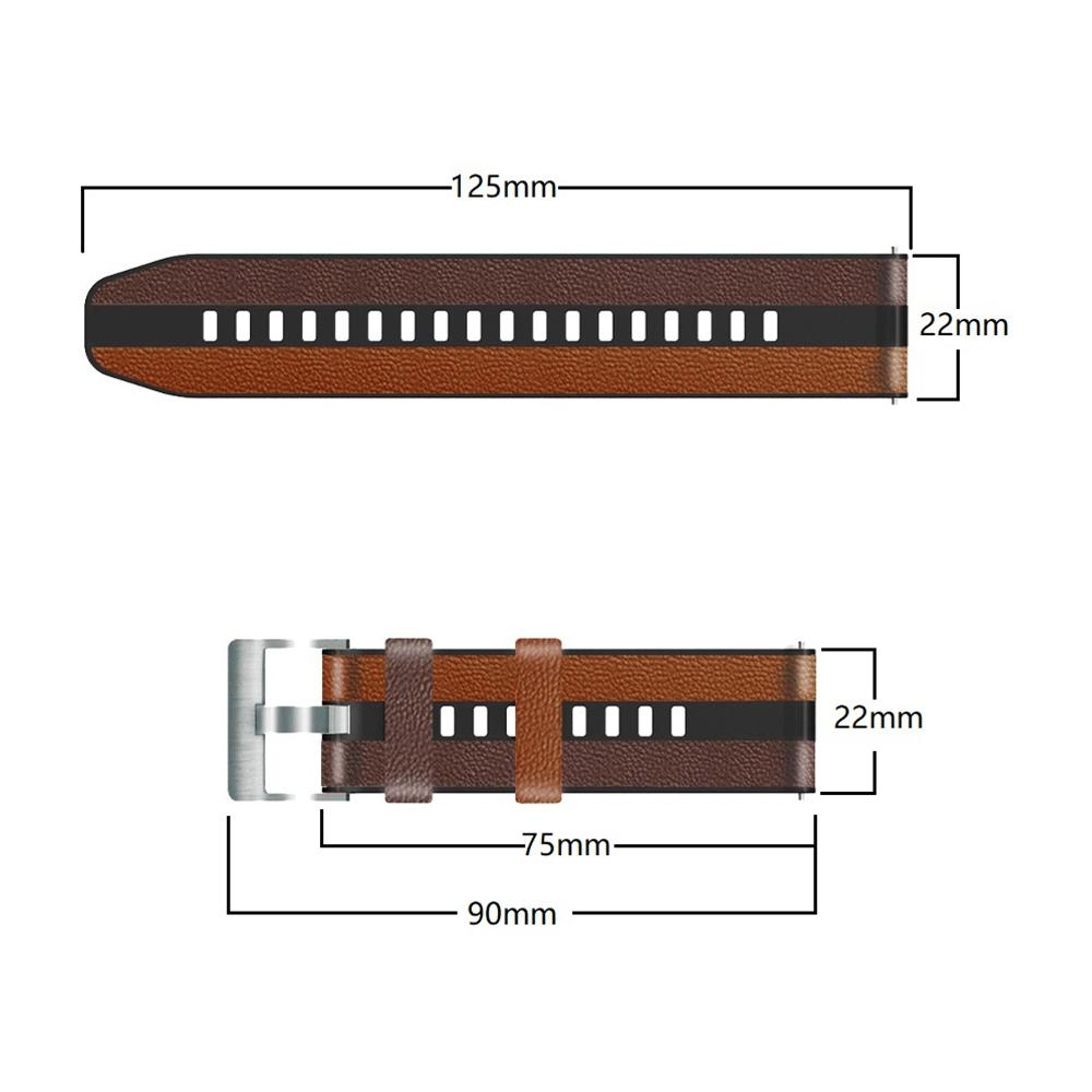 Universal 22mm Silicone Leather Watch Band Soft Comfortable Replacement Watch Strap 6