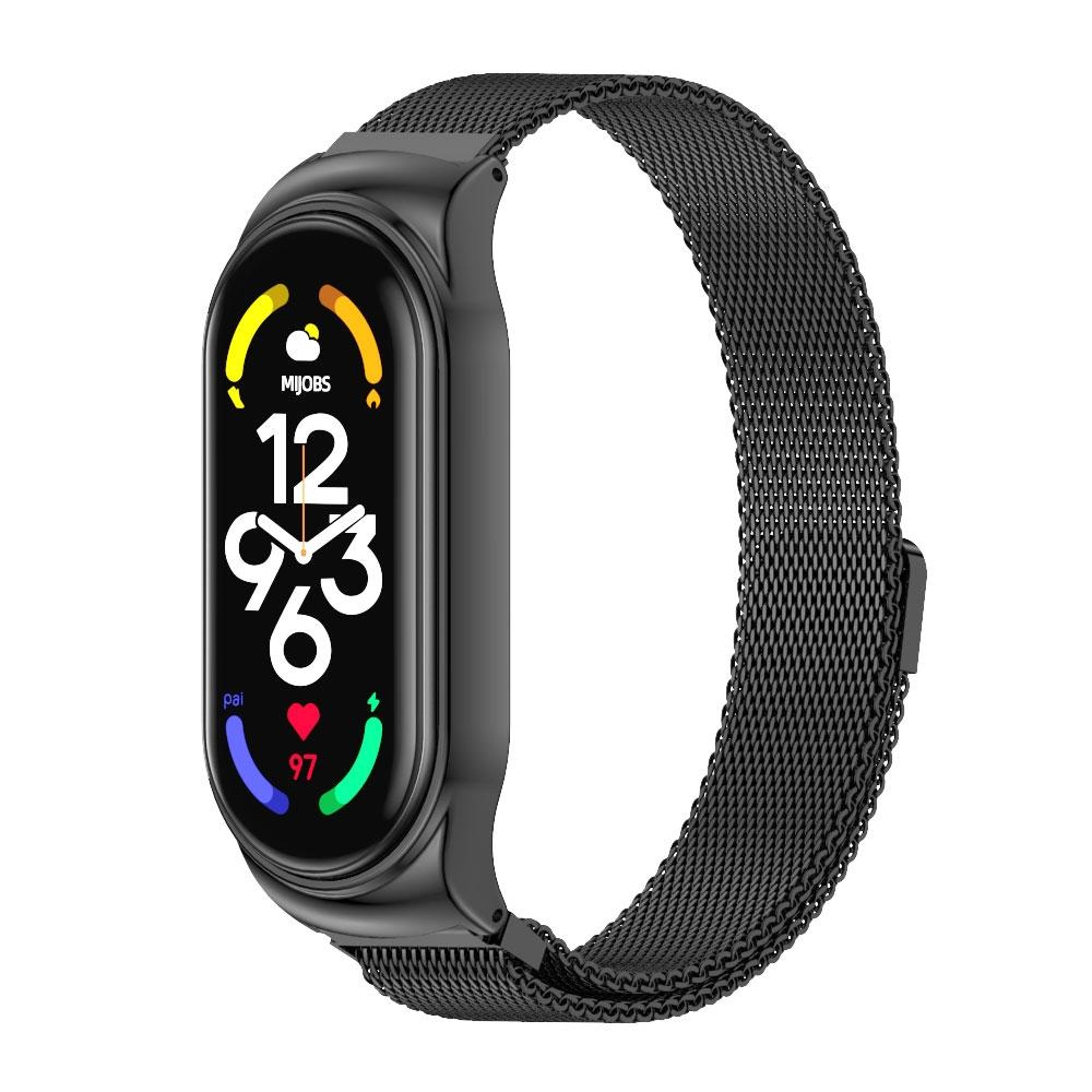 MIJOBS Milanese Magnetic Stainless Steel Watch Band For Xiaomi Mi Band 7 And 7 NFC 2
