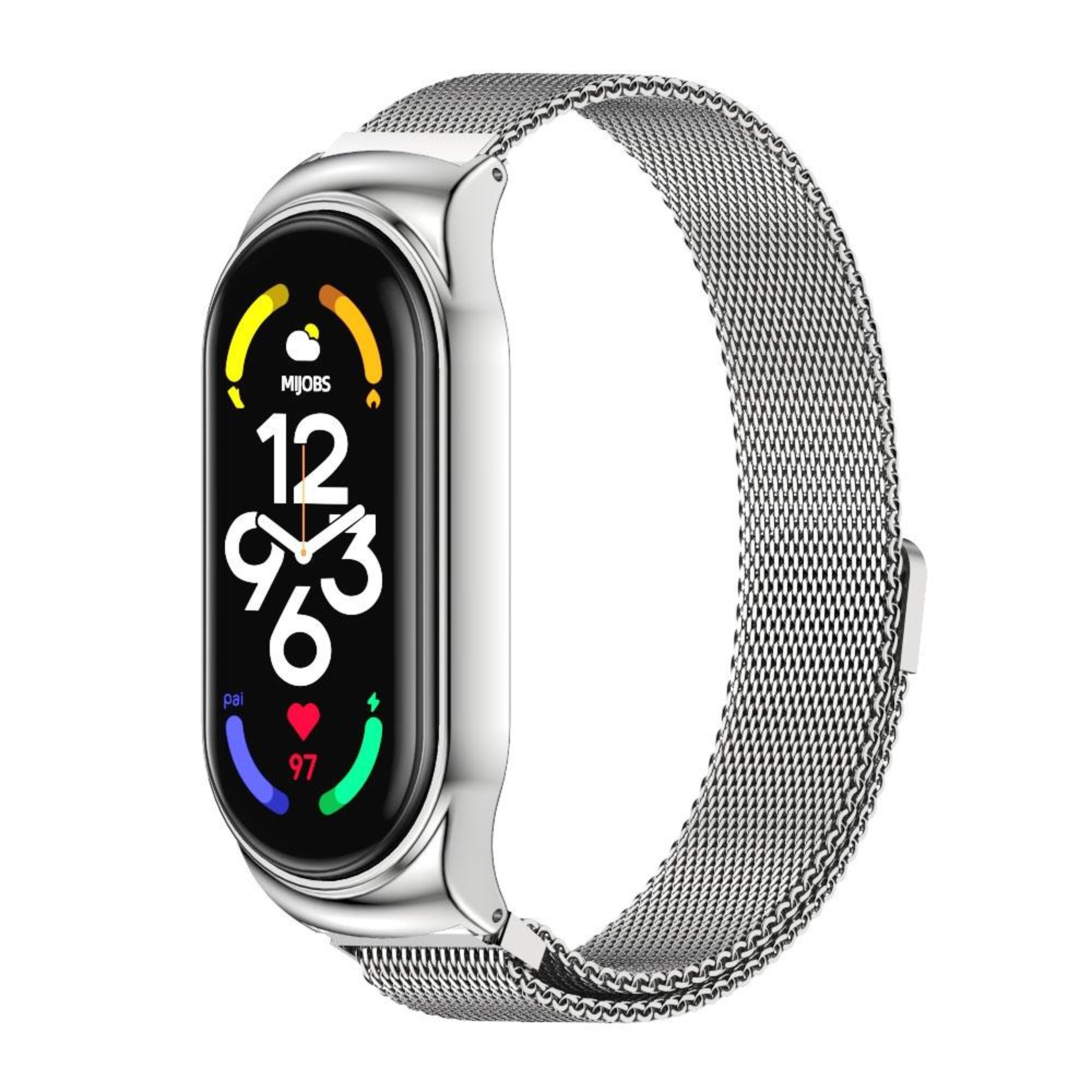 MIJOBS Milanese Magnetic Stainless Steel Watch Band For Xiaomi Mi Band 7 And 7 NFC 3