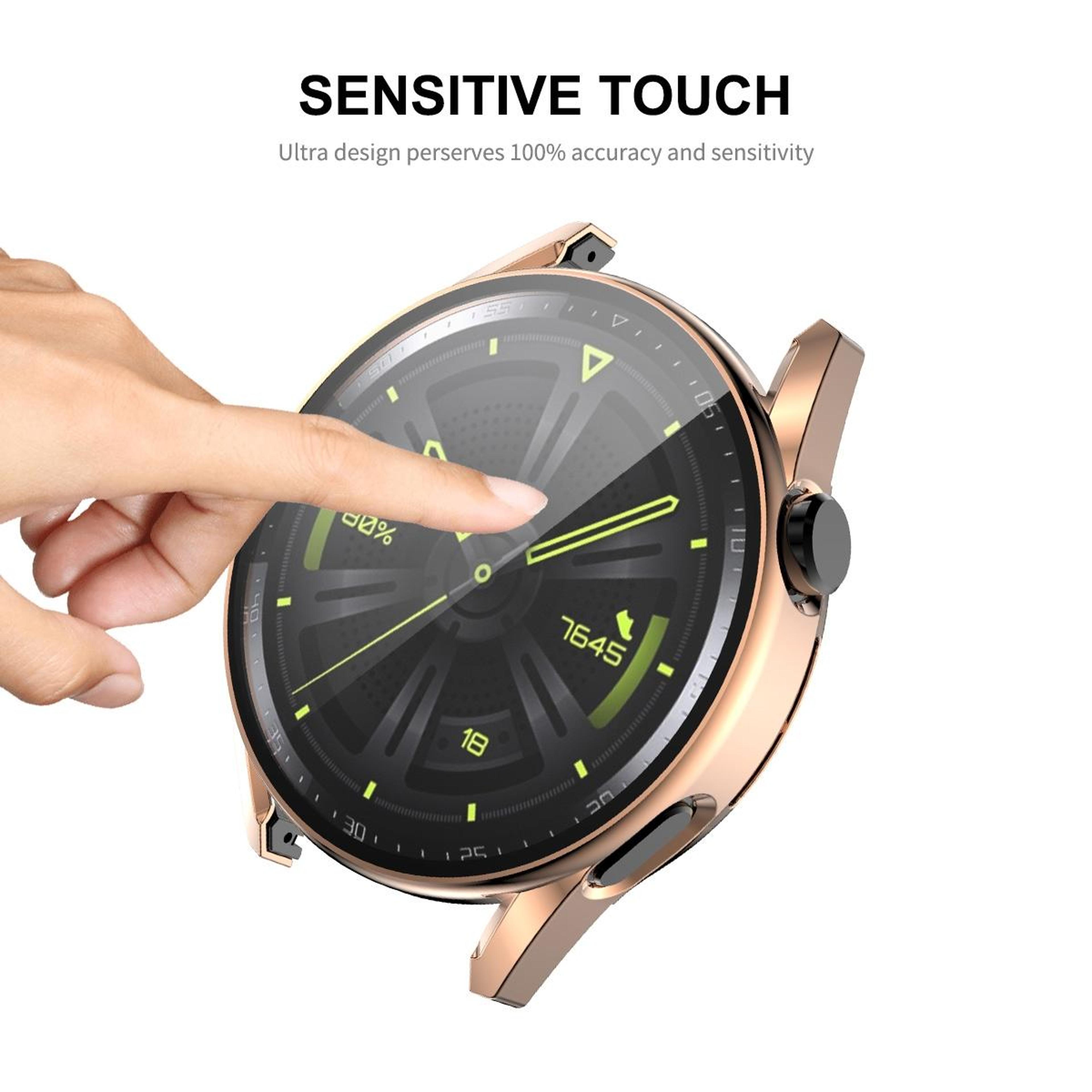 ENKAY Huawei Watch GT 3 42mm Case With Tempered Glass Screen Protector Full Coverage PC Watch Cover 4