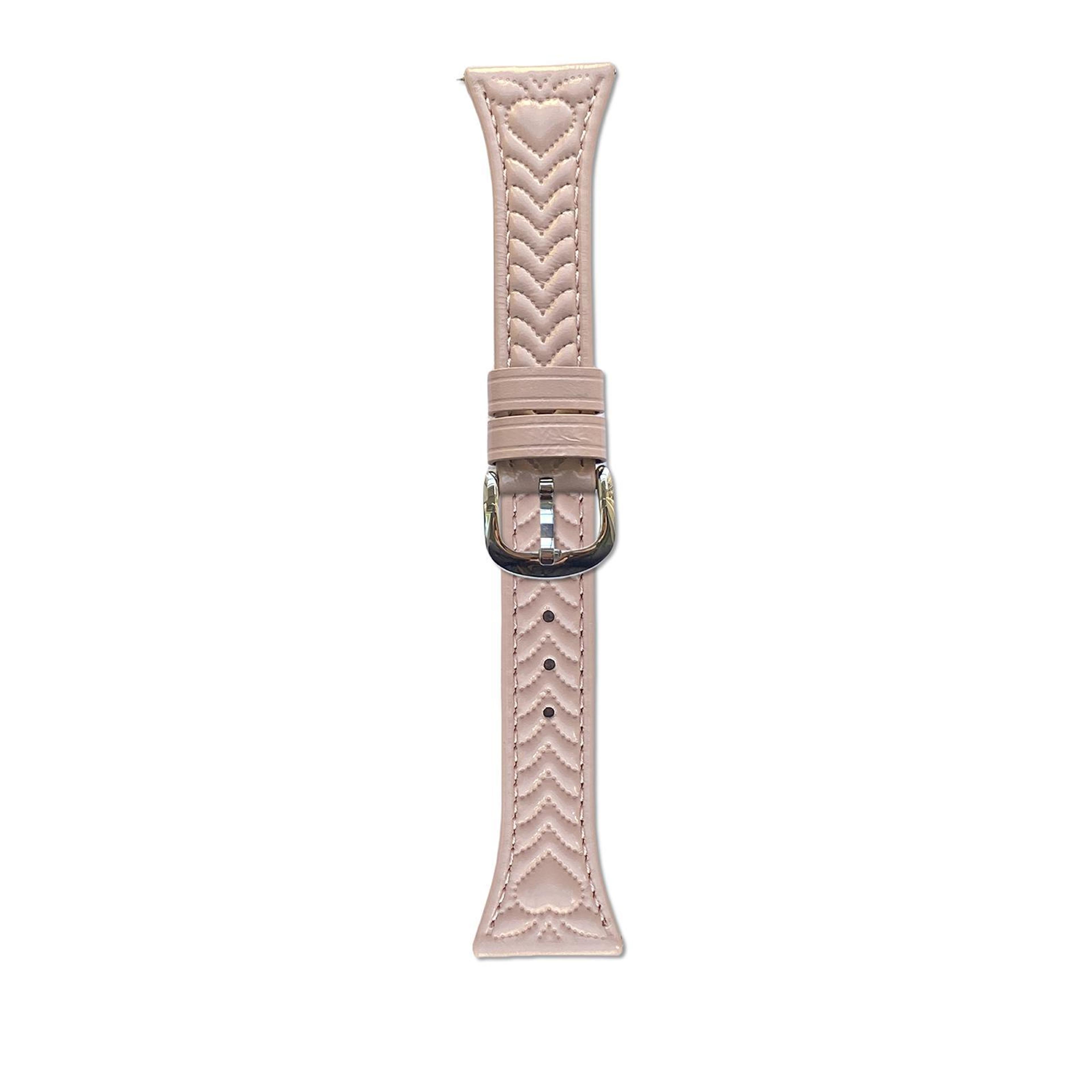 Heart Embossed Samsung Galaxy Watch3 45mm Band 22mm Leather Watch Band Replacement Strap 13