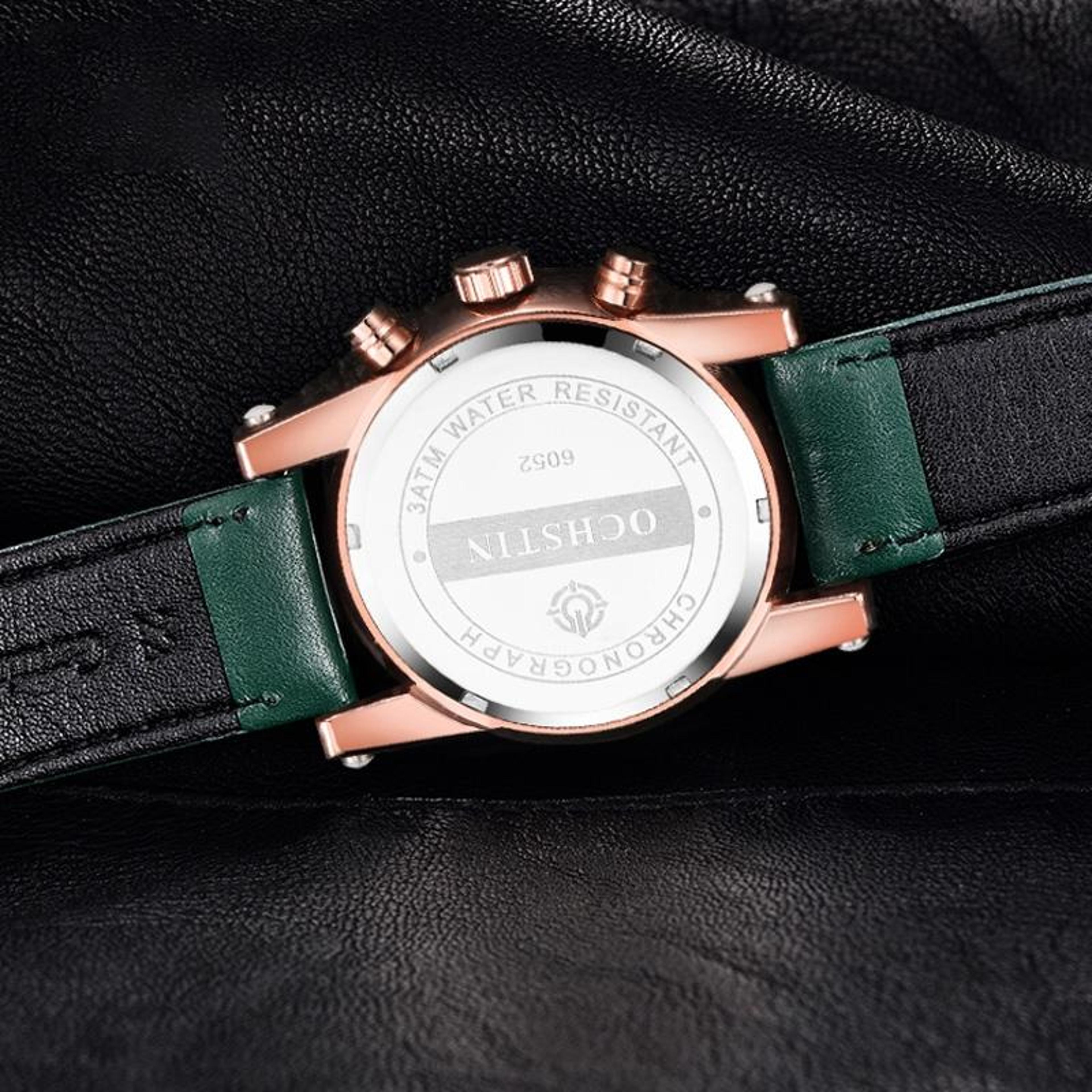 Ochstin 5111B Business Quartz Watch Waterproof Leather Strap Watch With Luminous Multifunction Dial 4
