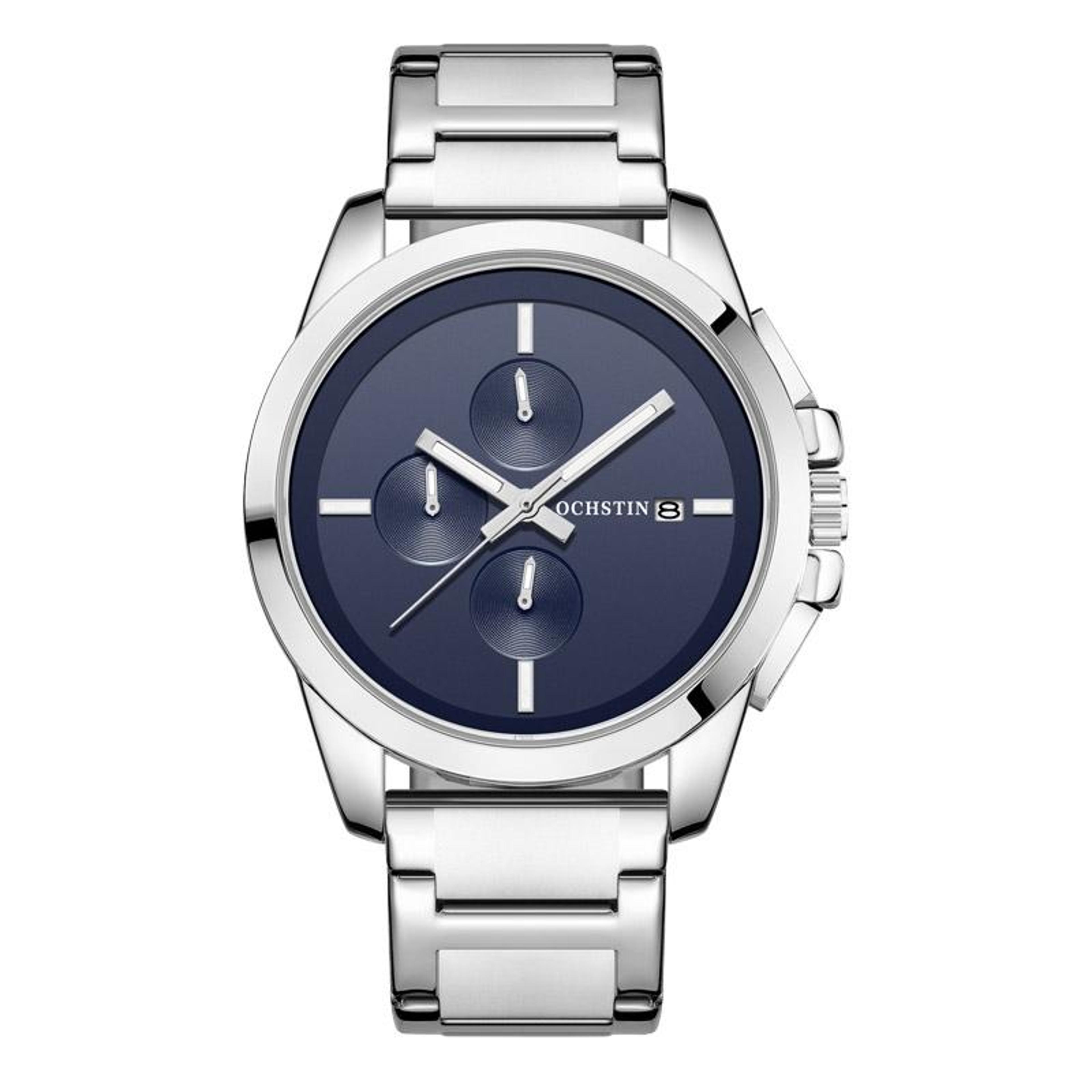 OCHSTIN 6059C Mens Quartz Watch Multifunction Stainless Steel Watch Business Wristwatch 12