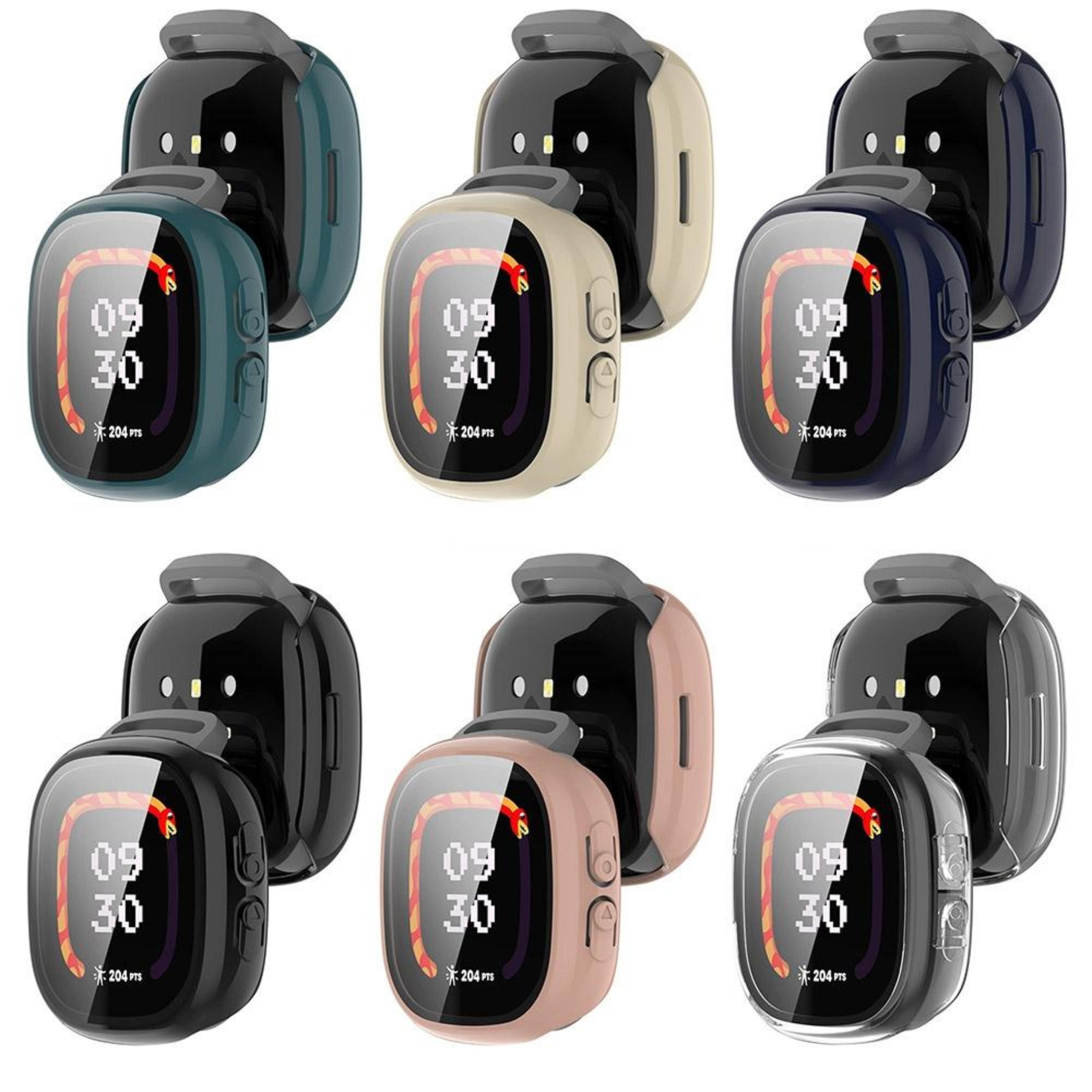 For Fitbit Ace LTE Protective Case With Tempered Glass Screen Protector PC Full Coverage Cover 12
