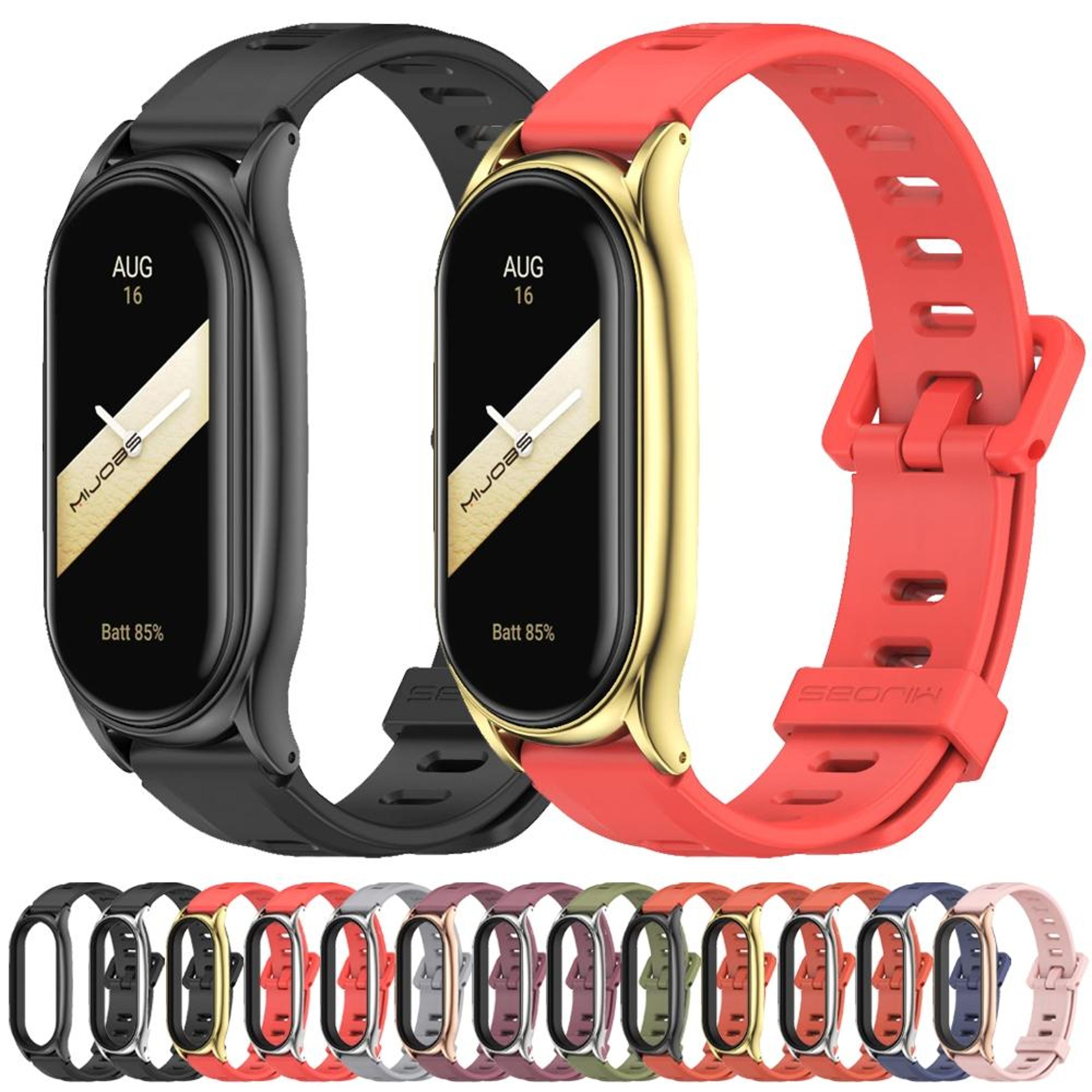 Xiaomi Mi Band 8 Silicone Watch Band With Protective Case Adjustable Replacement Strap 4
