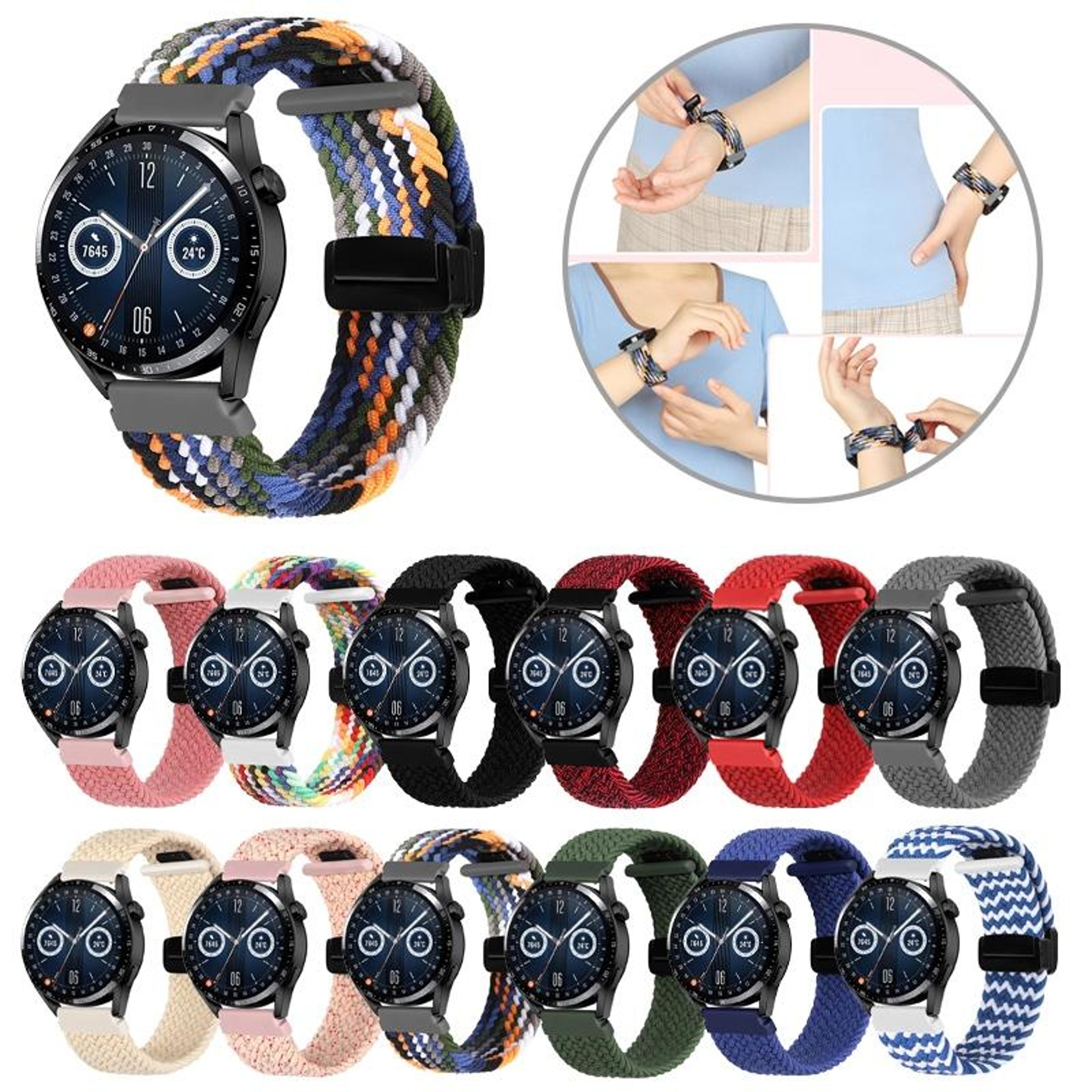 Garmin VivoMove Trend Luxe Style Woven Watch Band With Magnetic Clasp Nylon Replacement Strap 2