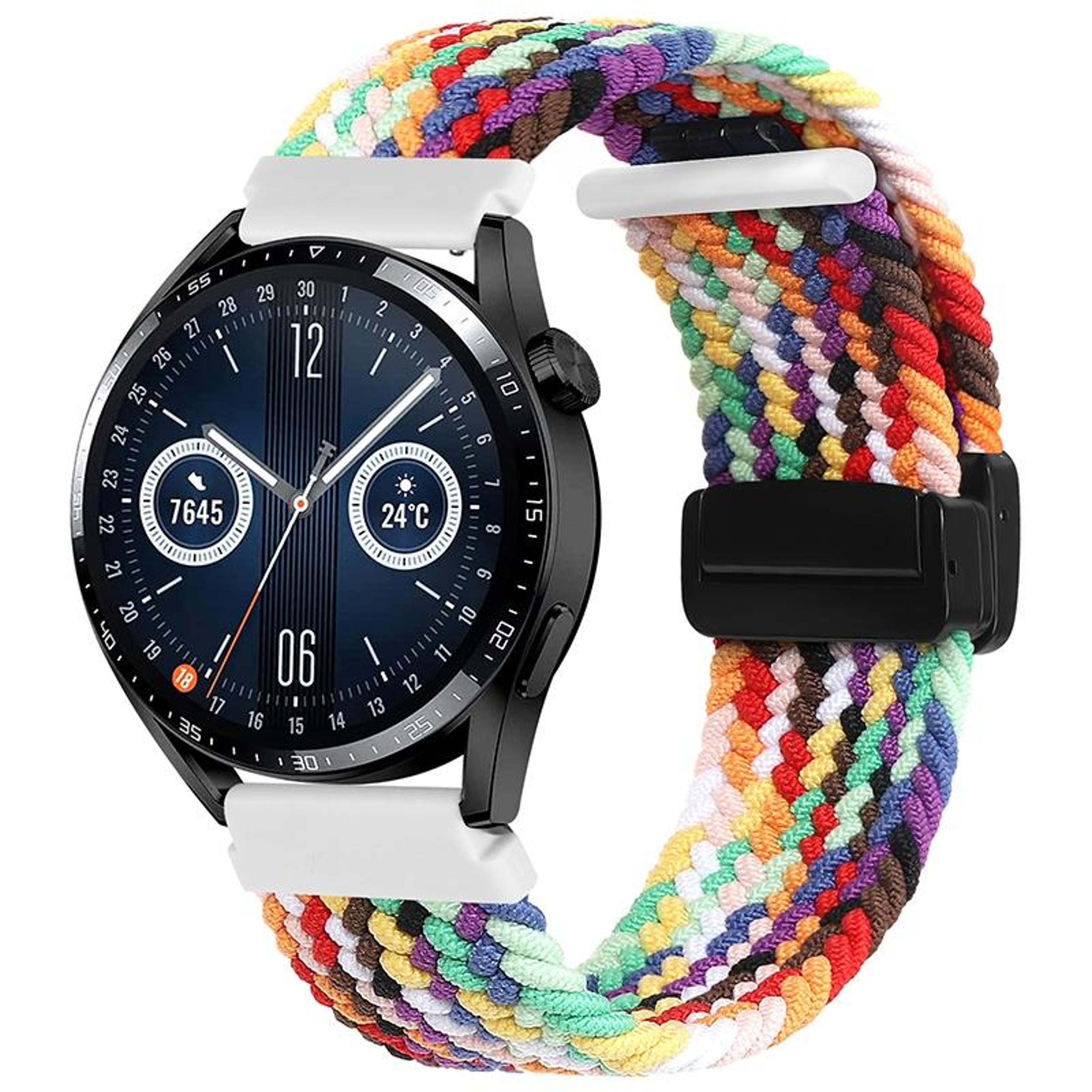 Garmin VivoMove Trend Luxe Style Woven Watch Band With Magnetic Clasp Nylon Replacement Strap 9