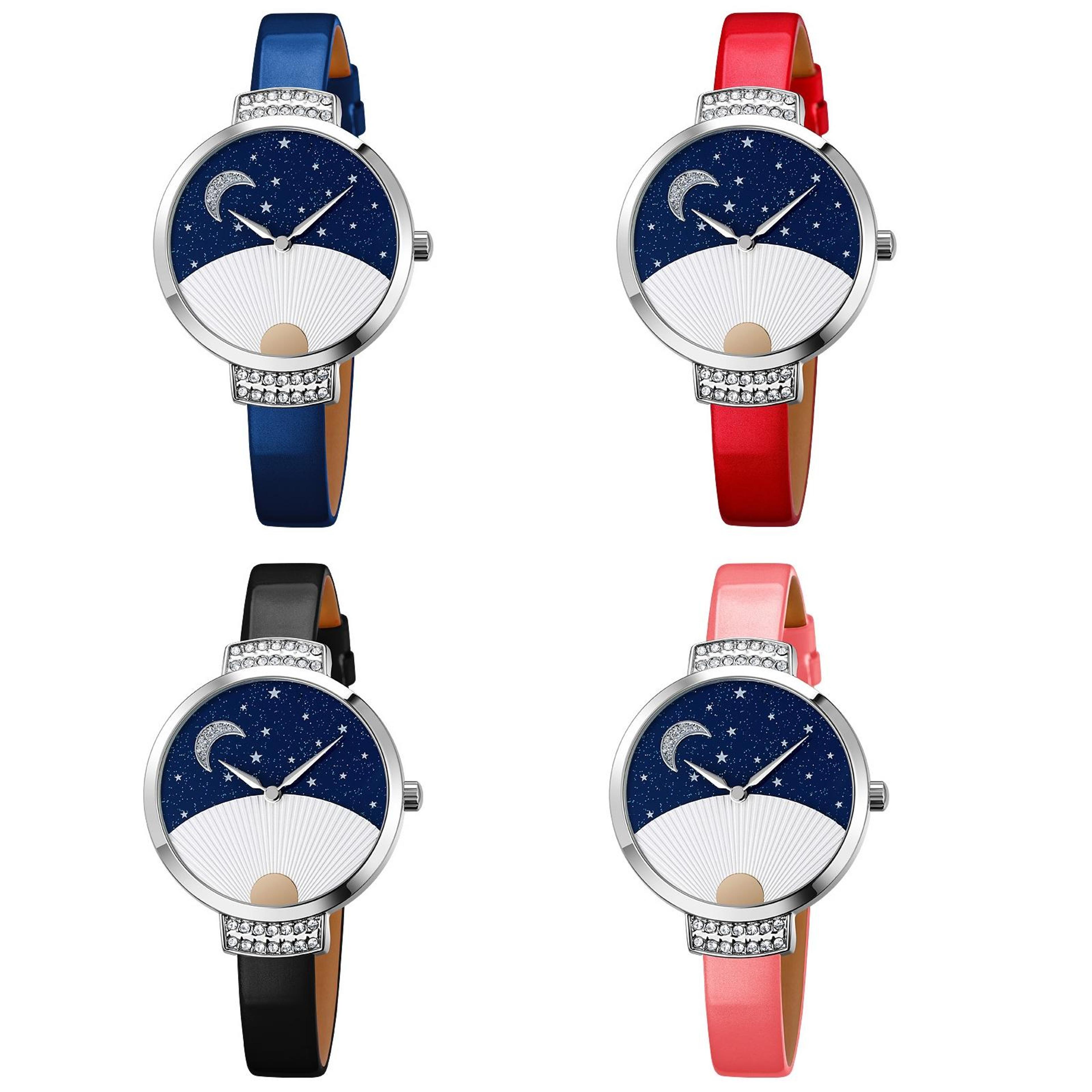 SKMEI 9279 Womens Quartz Watch Genuine Leather Watch Waterproof Analog Wristwatch 2