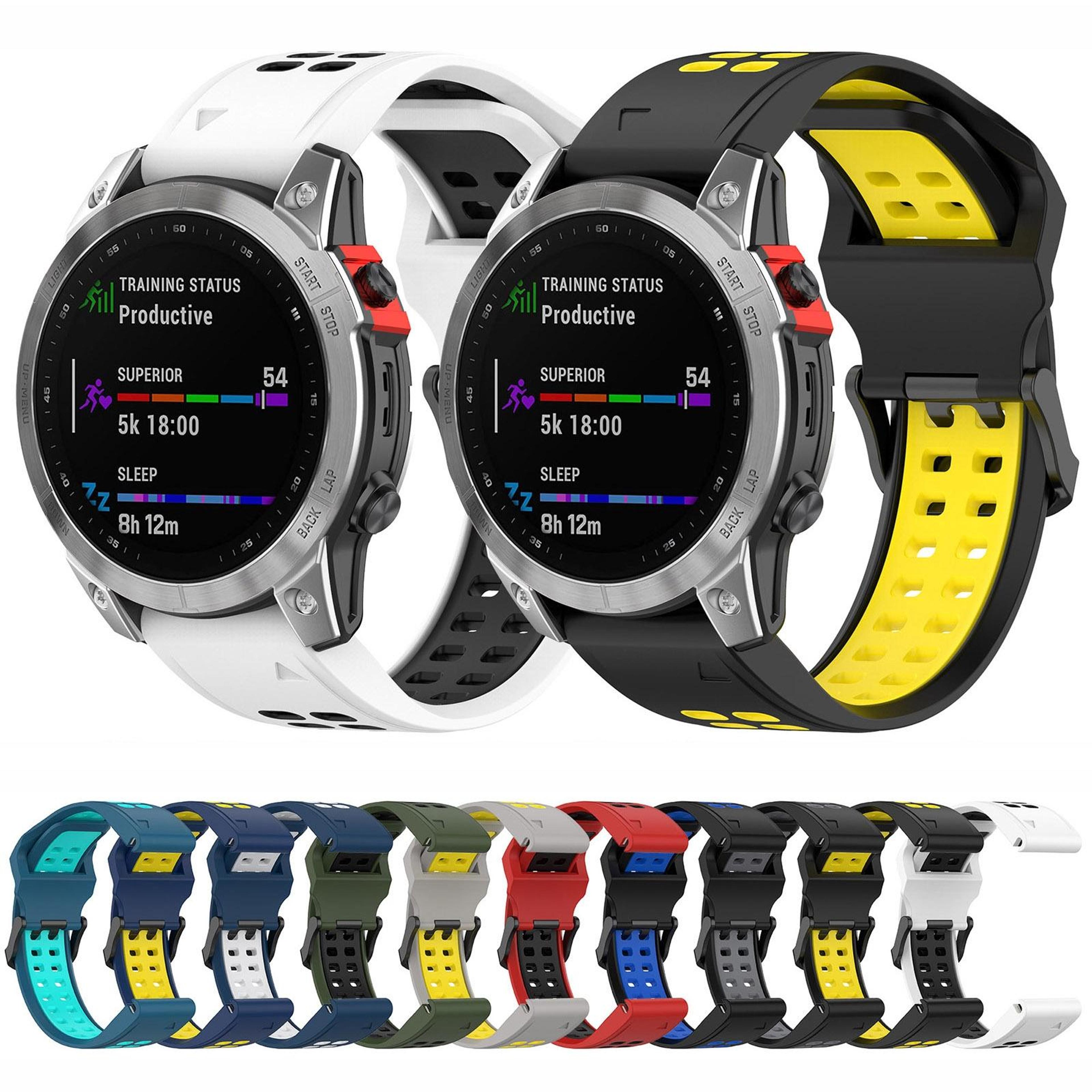 Garmin Enduro2 Tactix7 Silicone Watch Band 26mm Two Color Replacement Watch Strap With Reverse Buck 6