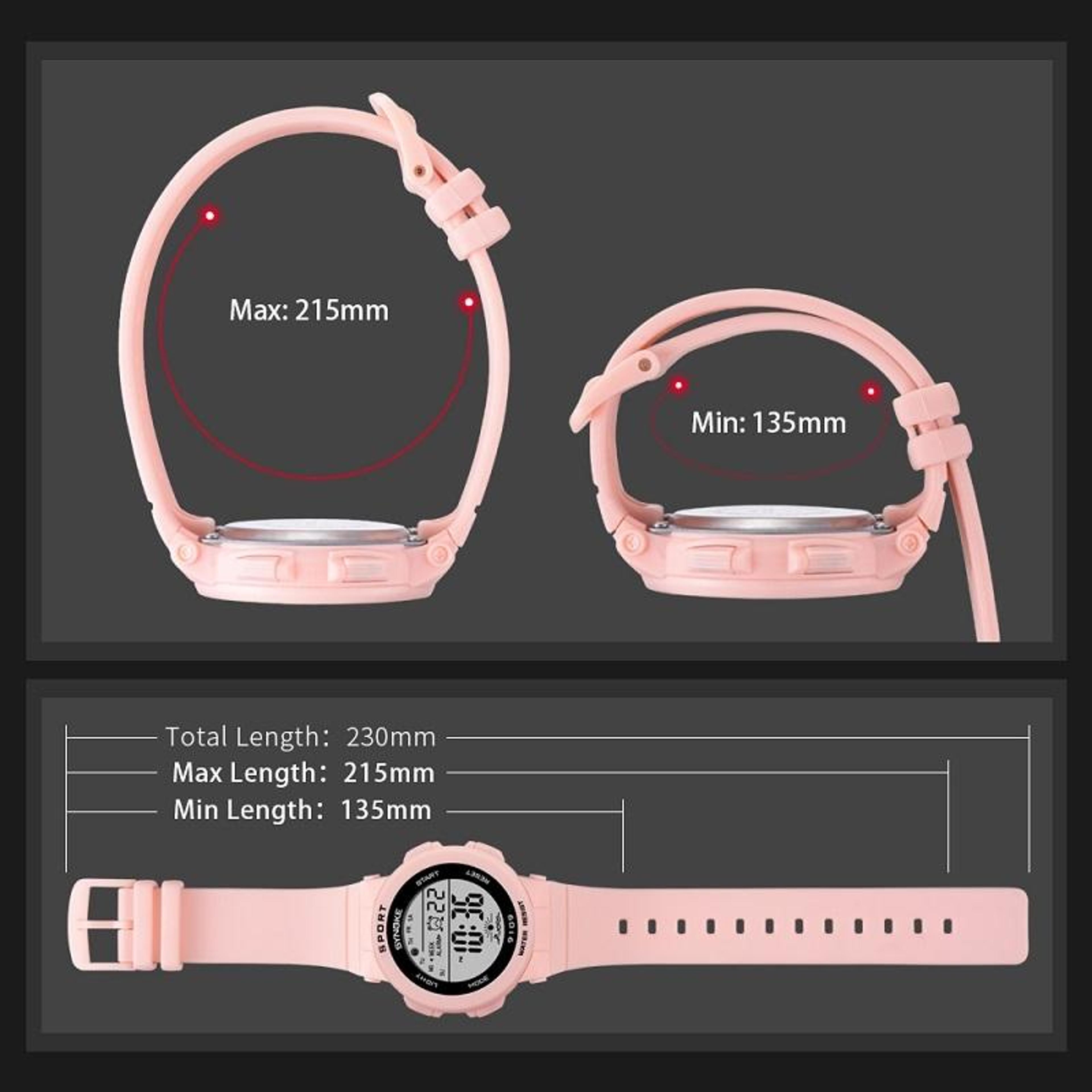 SYNOKE 9109 Digital Sports Watch 50M Waterproof Multifunction LED Student Watch 3