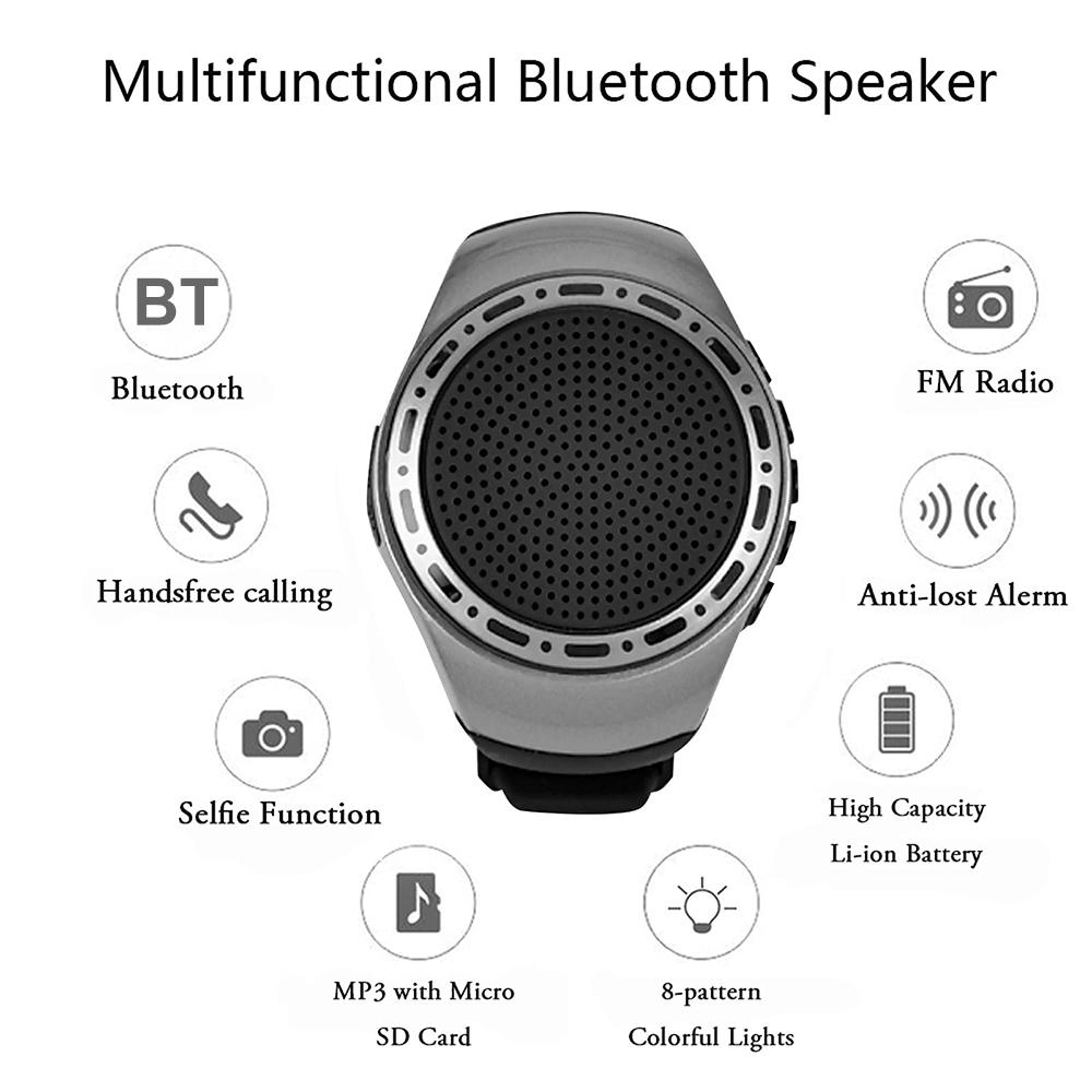 U6 Wearable Bluetooth Speaker Watch Style Portable Bluetooth Speaker With Selfie Remote MP3 Player 4