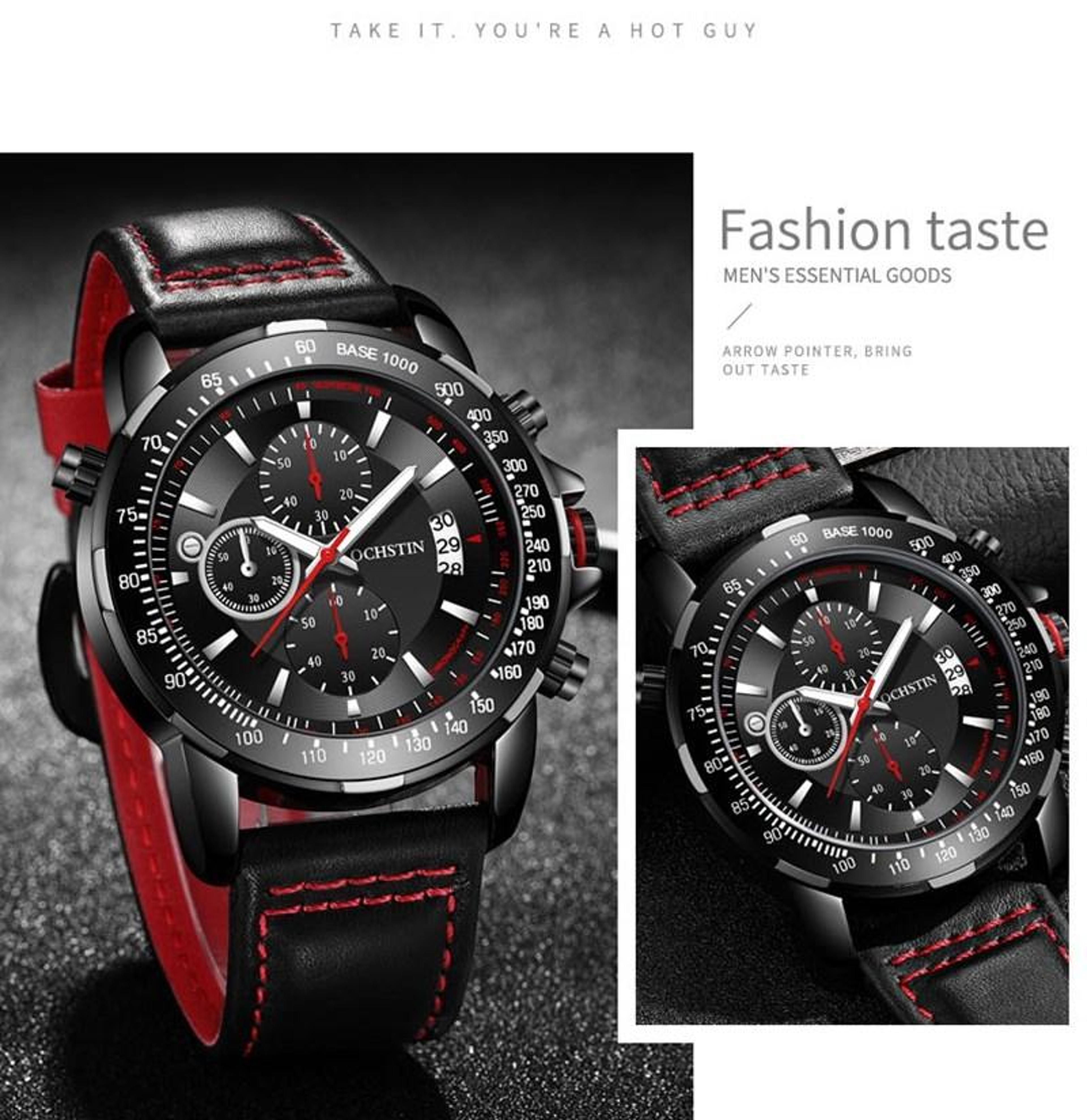 OCHSTIN 6125B Quartz Mens Watch Waterproof Chronograph Watch With Night Light Calendar 11