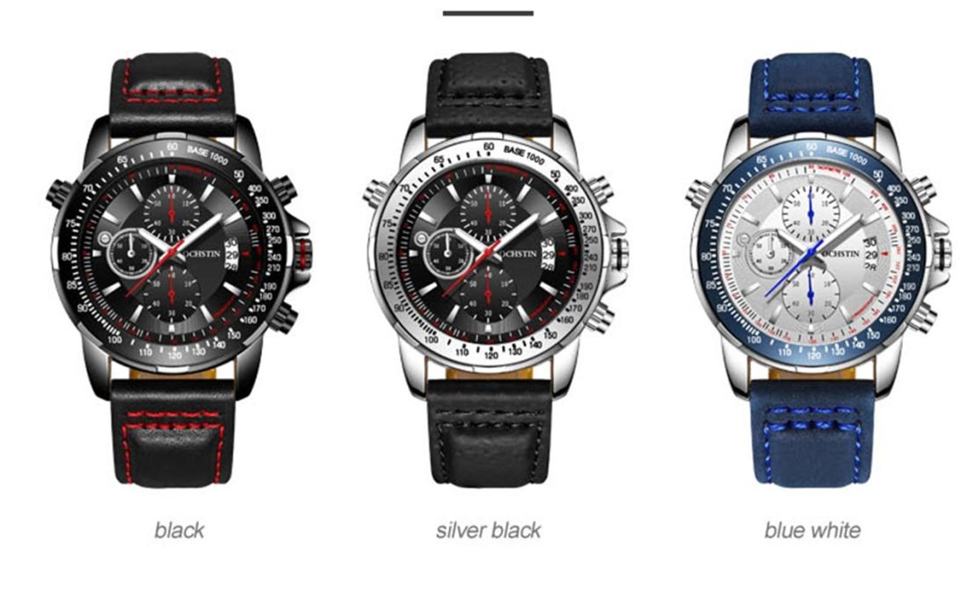 OCHSTIN 6125B Quartz Mens Watch Waterproof Chronograph Watch With Night Light Calendar 8