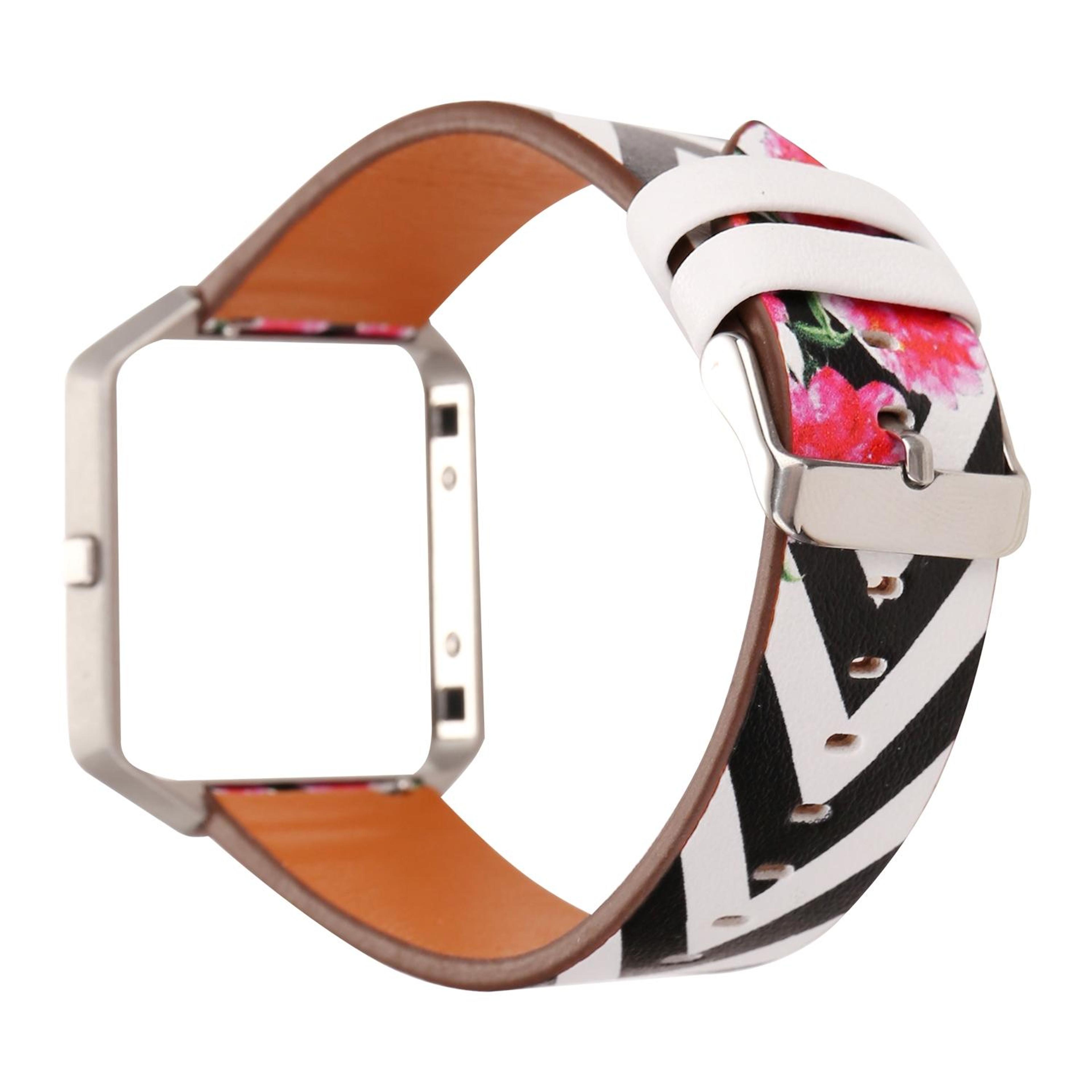 Fitbit Blaze Leather Watch Band Adjustable Replacement Strap With Classic Buckle 5