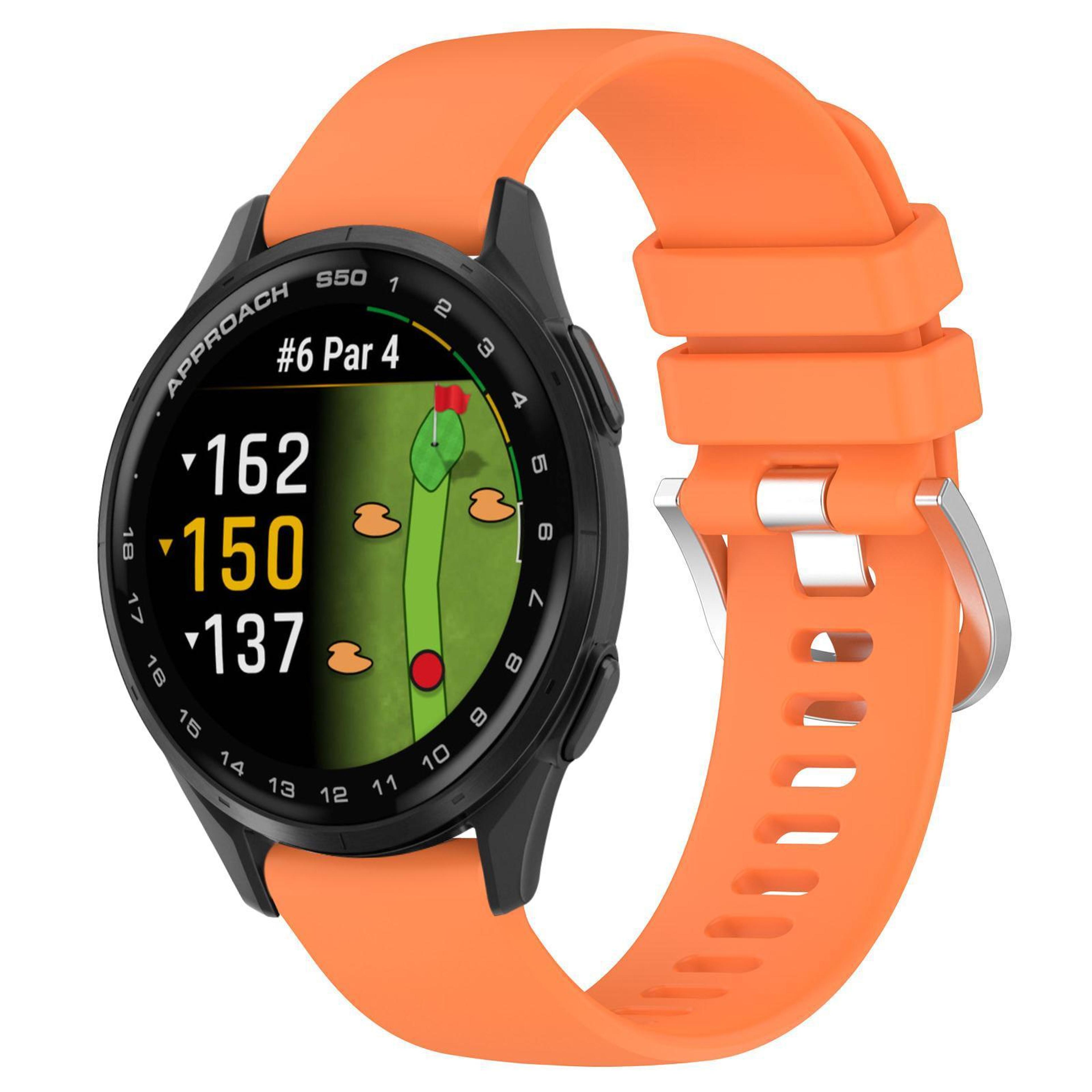 Garmin Approach S50 Silicone Watch Band 20mm Soft Waterproof Replacement Strap With Silver Buckle 4