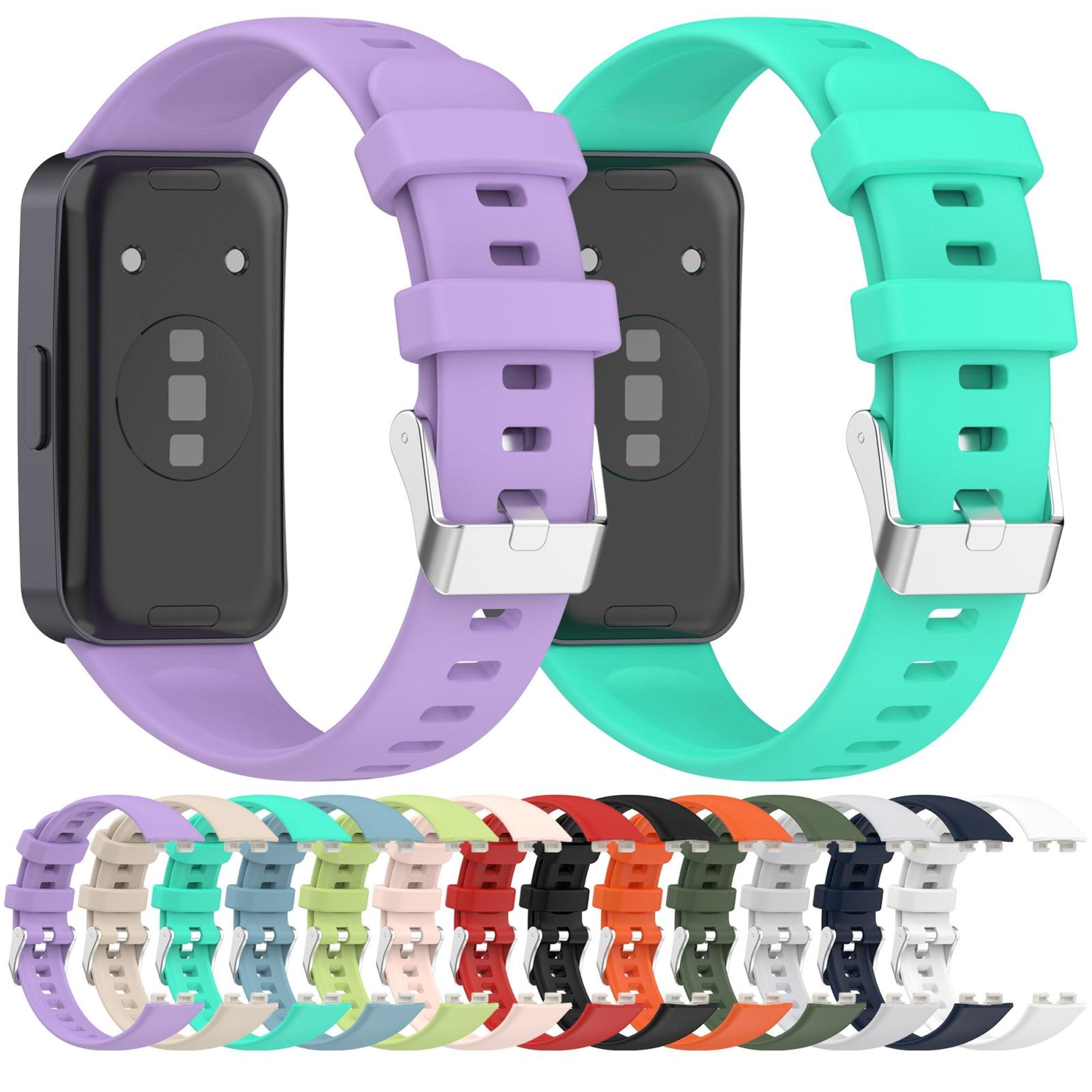 Huawei Band 10 9 8 Silicone Watch Band Soft Replacement Strap With Silver Buckle 7