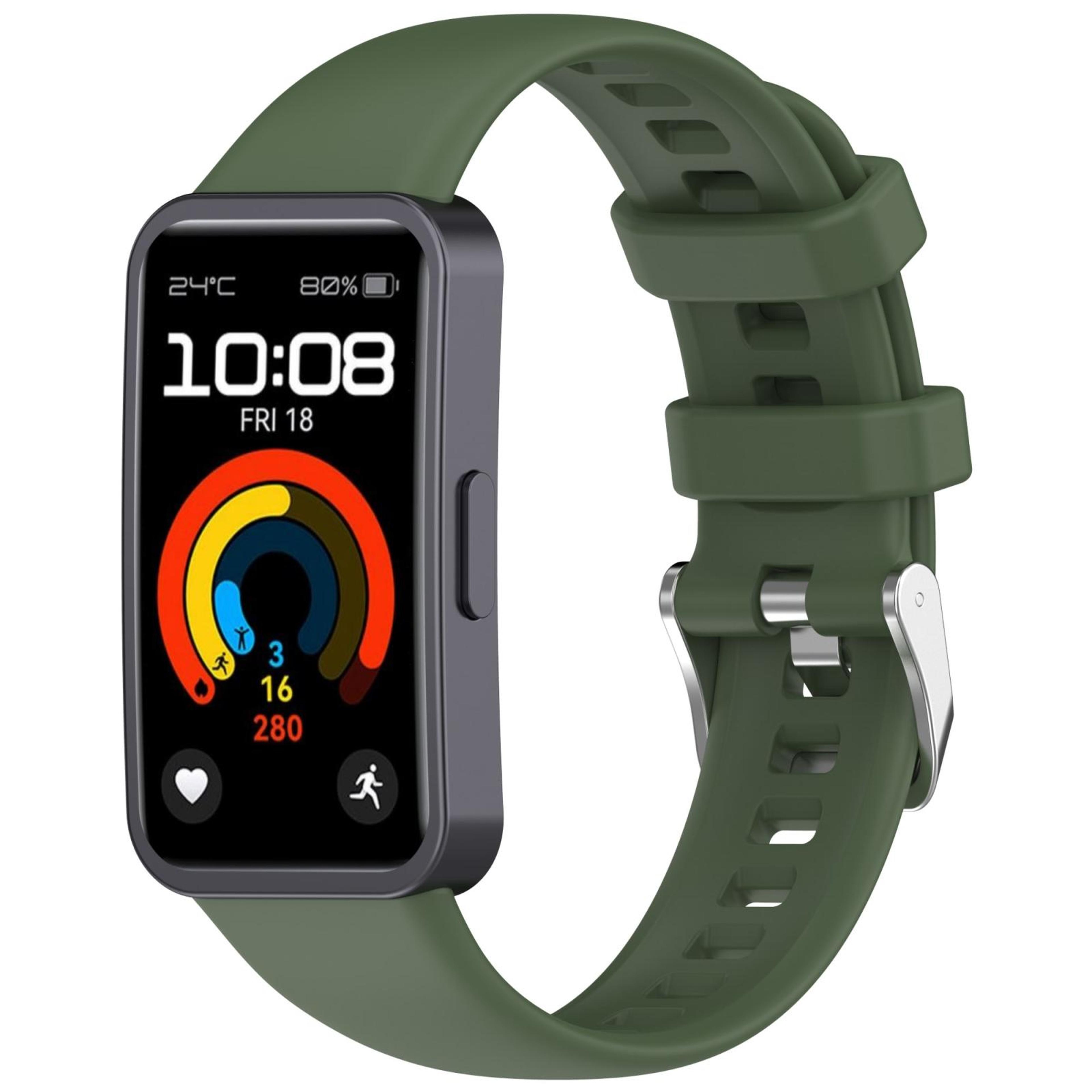 Huawei Band 10 9 8 Silicone Watch Band Soft Replacement Strap With Silver Buckle 1
