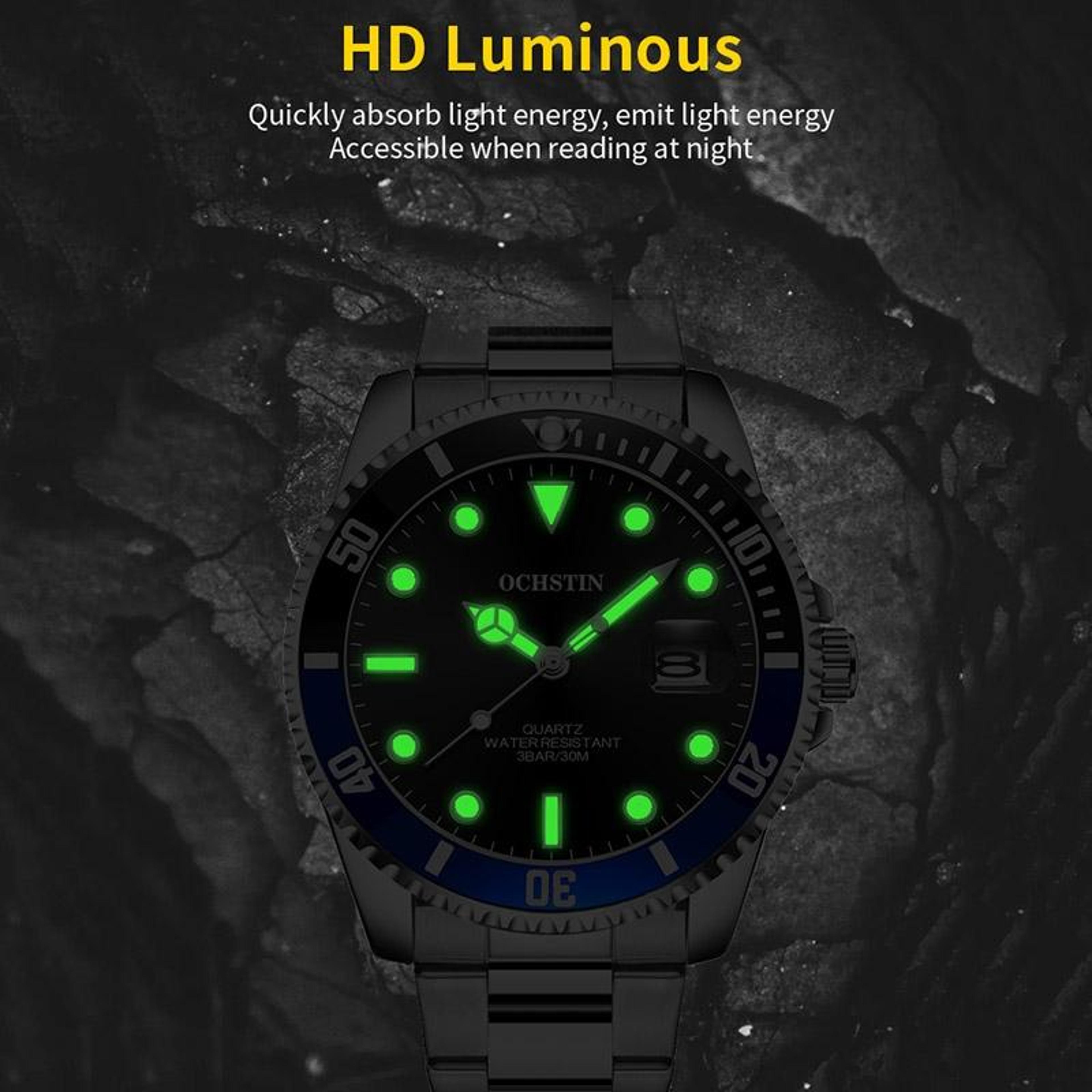 OCHSTIN 7019E Mens Stainless Steel Chronograph Watch Luminous Waterproof Business Quartz Watch 5