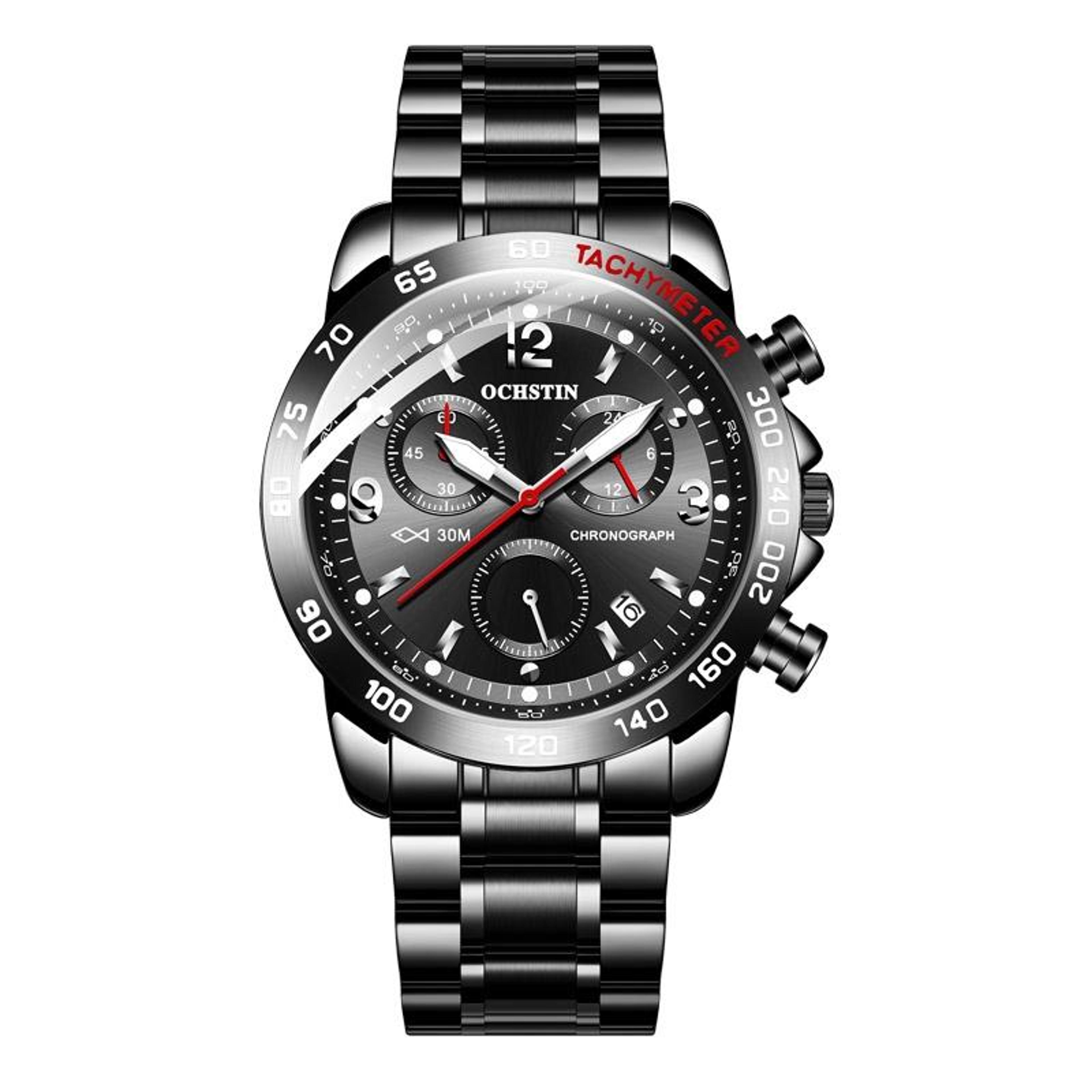 OCHSTIN 6123B Mens Quartz Watch Stainless Steel Waterproof Luminous Watch 1