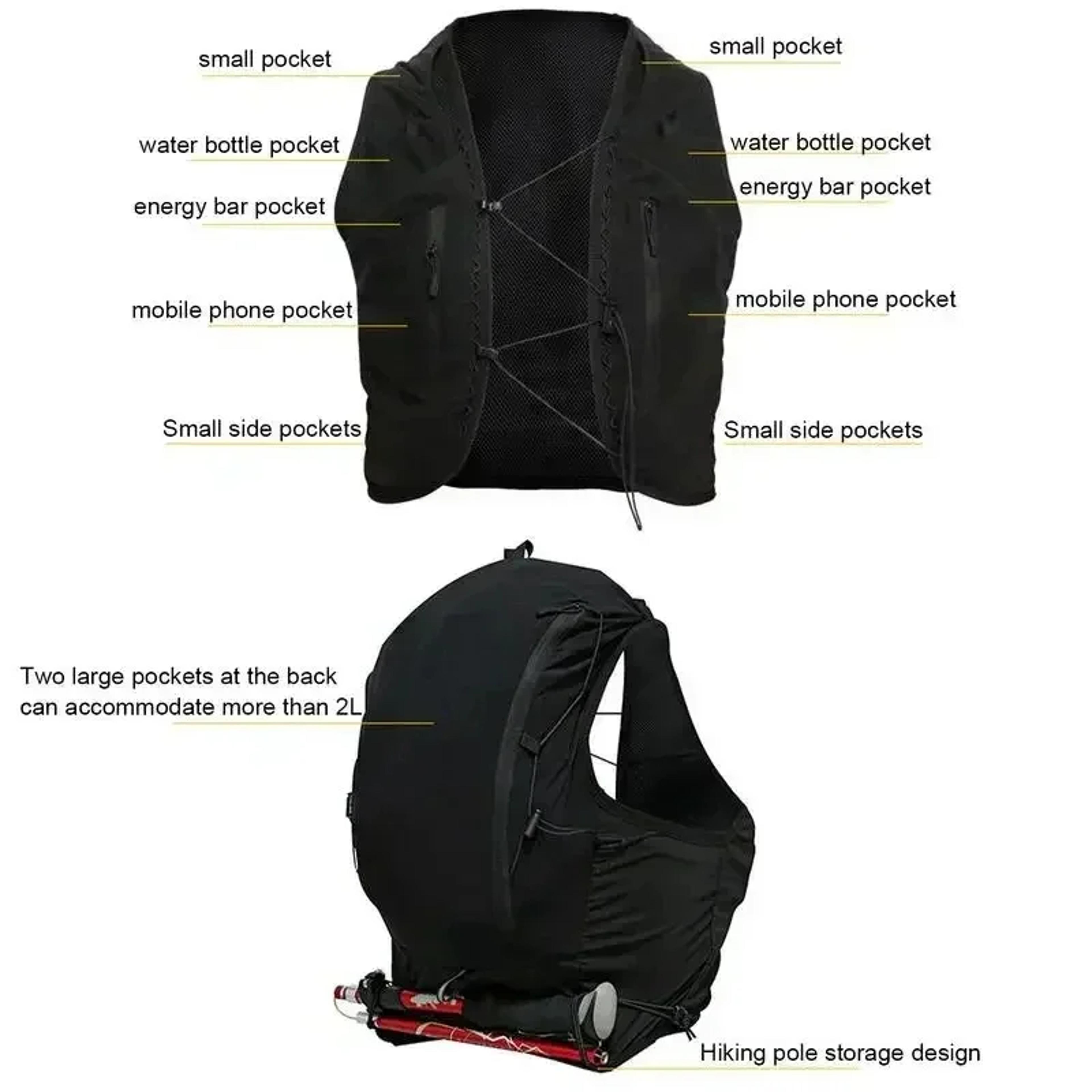 Outdoor Running Vest Hydration Vest For Trail Running Elastic Sealing Outdoor Sports Bag For Joggin 2