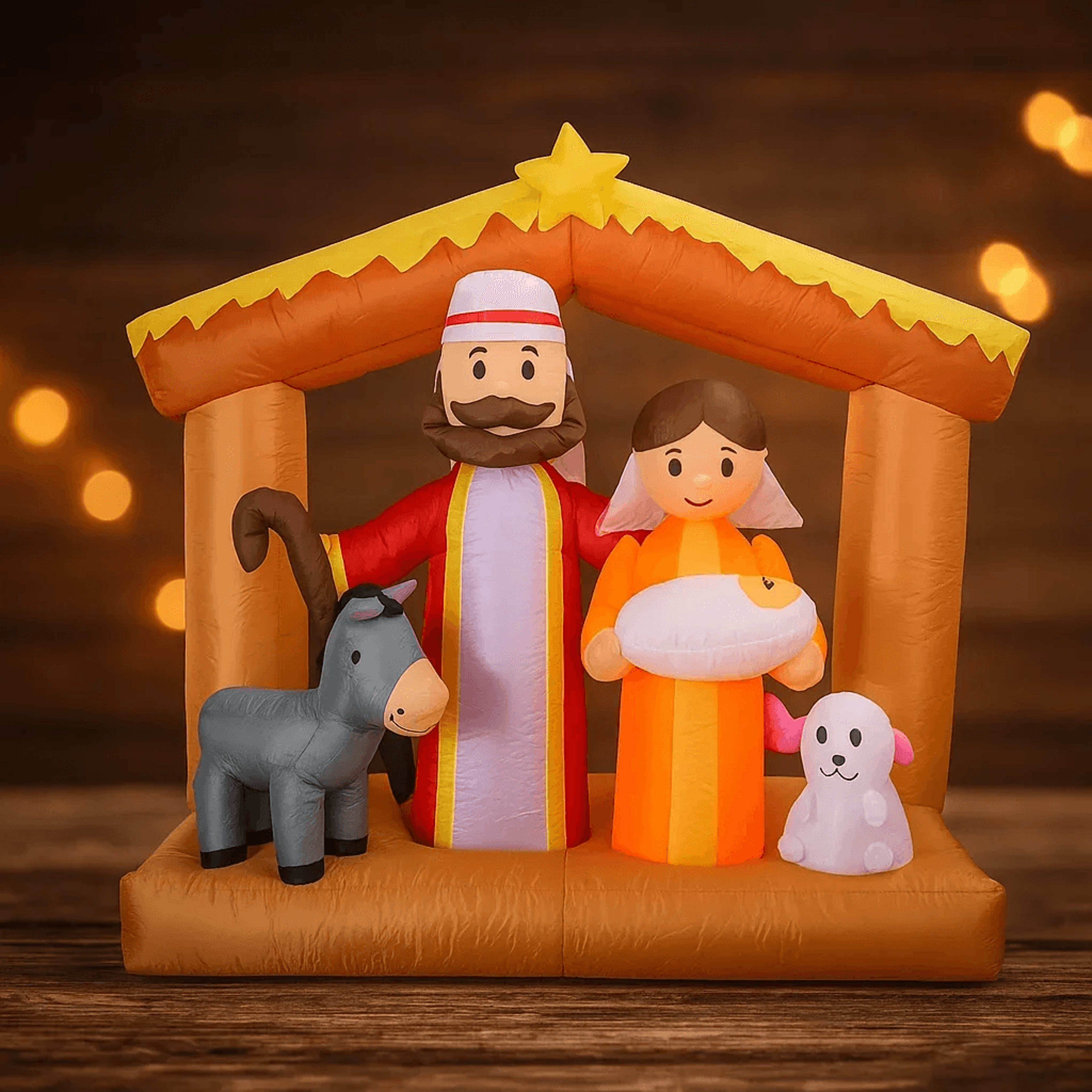 Giant Inflatable Nativity Scene Decor LED Home Ornament Model Christmas Holy Family Gift Xmas Yard  0