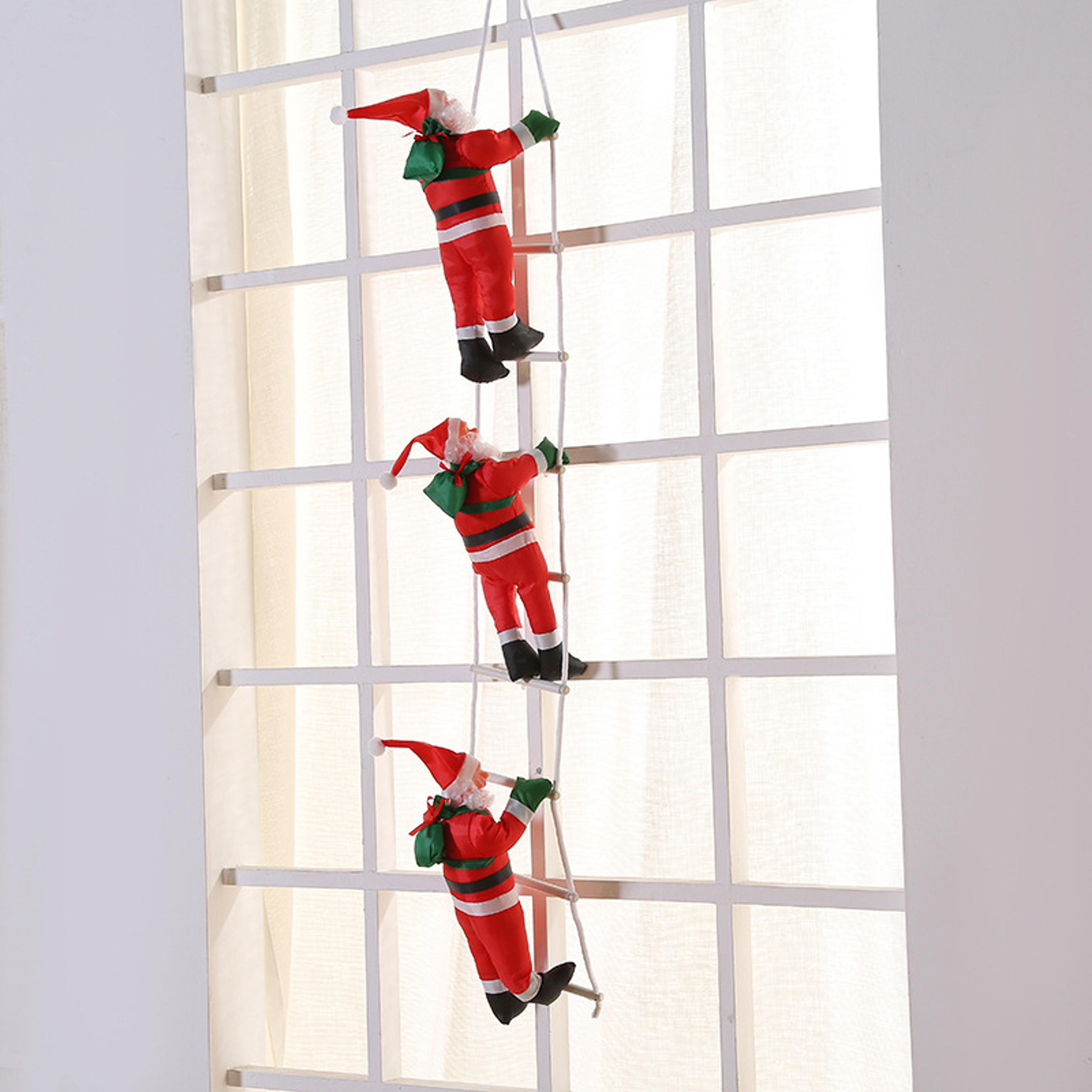 Climbing Rope Santa Claus Plush Doll Christmas Toy Gift Holiday Ornament Fireplace Decoration Chris 8