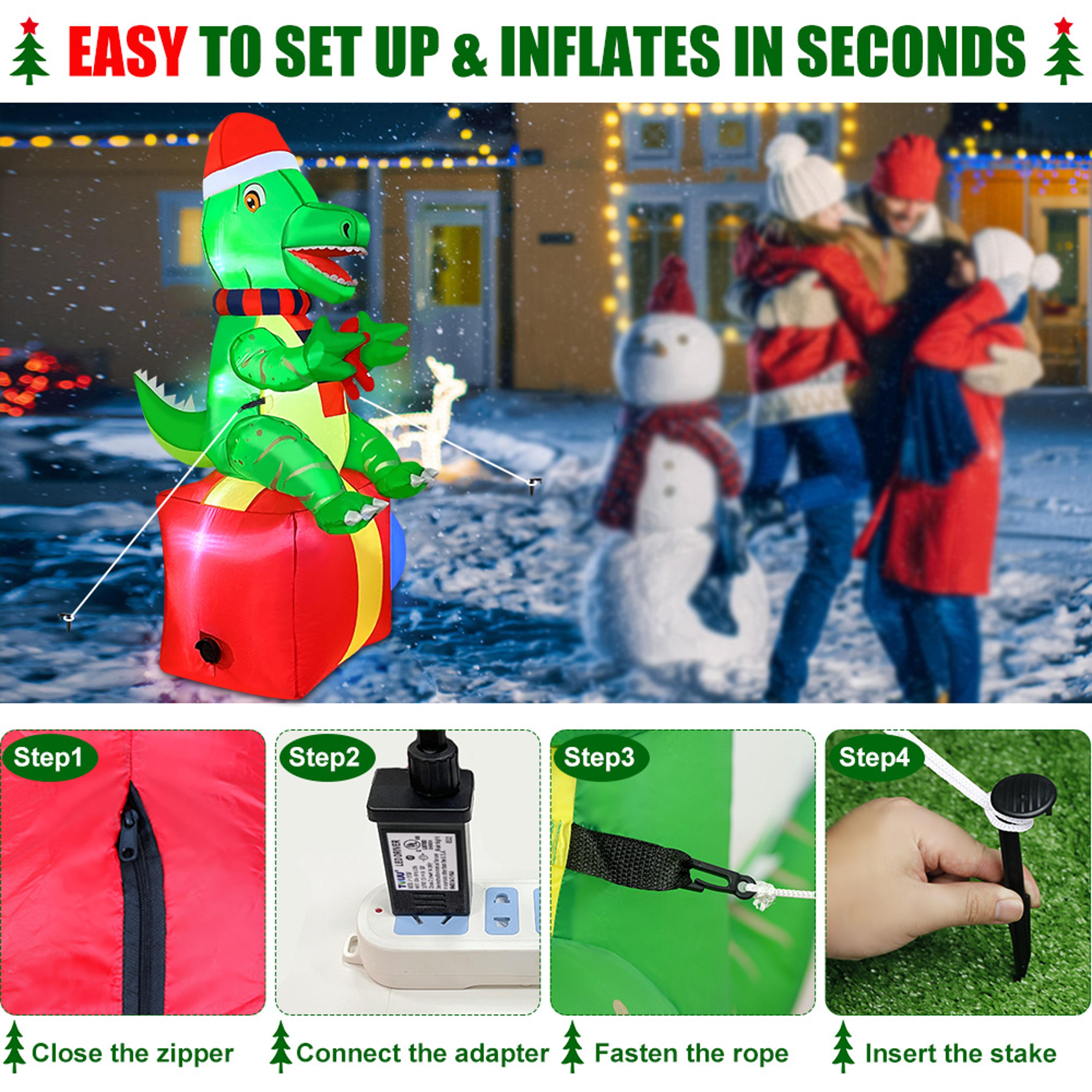 Dinosaur Christmas Inflatables Outdoor Decorations Xmas Blow Up Yard Decorations For Christmas Indo 3