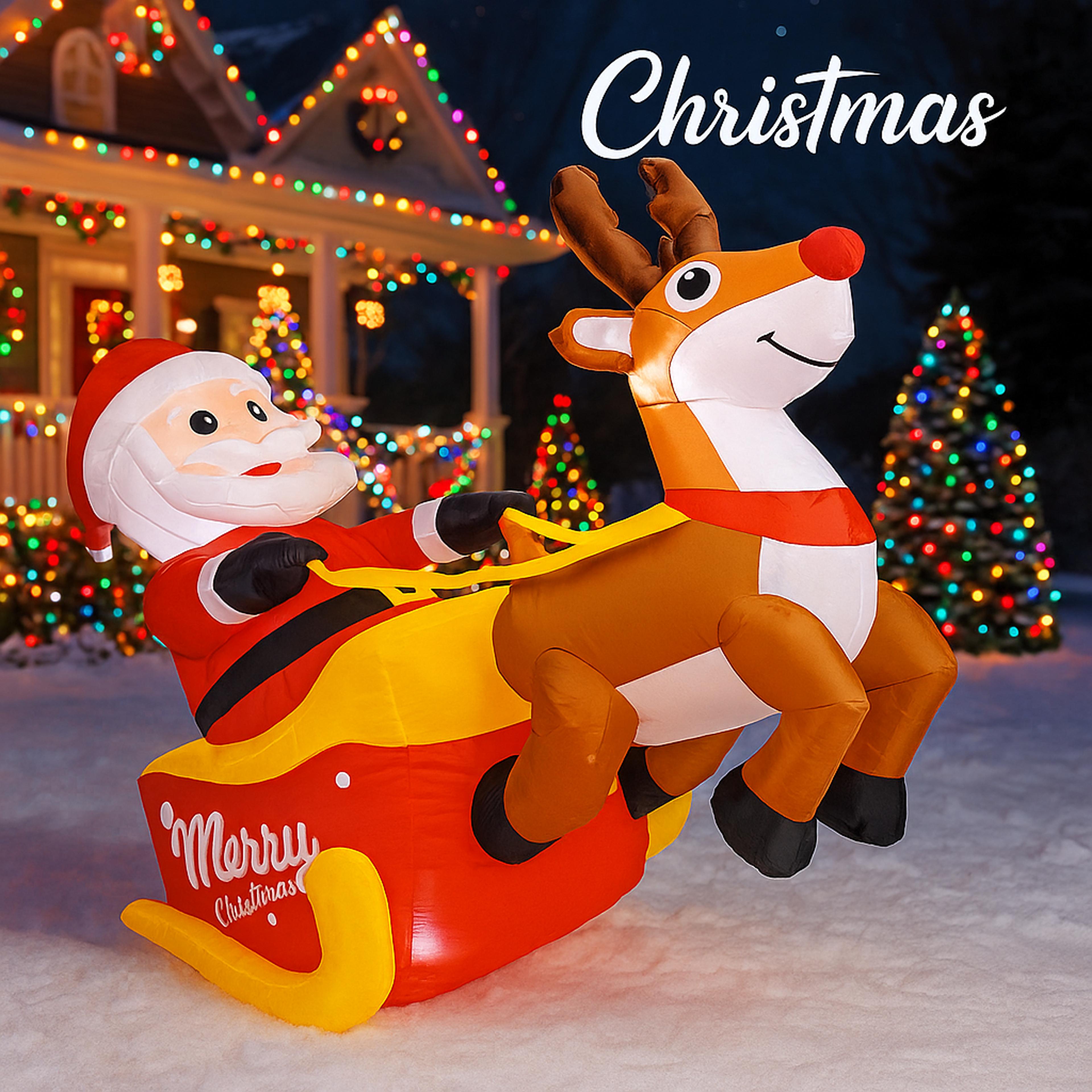 Christmas Home Decoration Ornament Claus Decoration Toy Xmas Inflatable Santa For Outdoor Use Holid 1