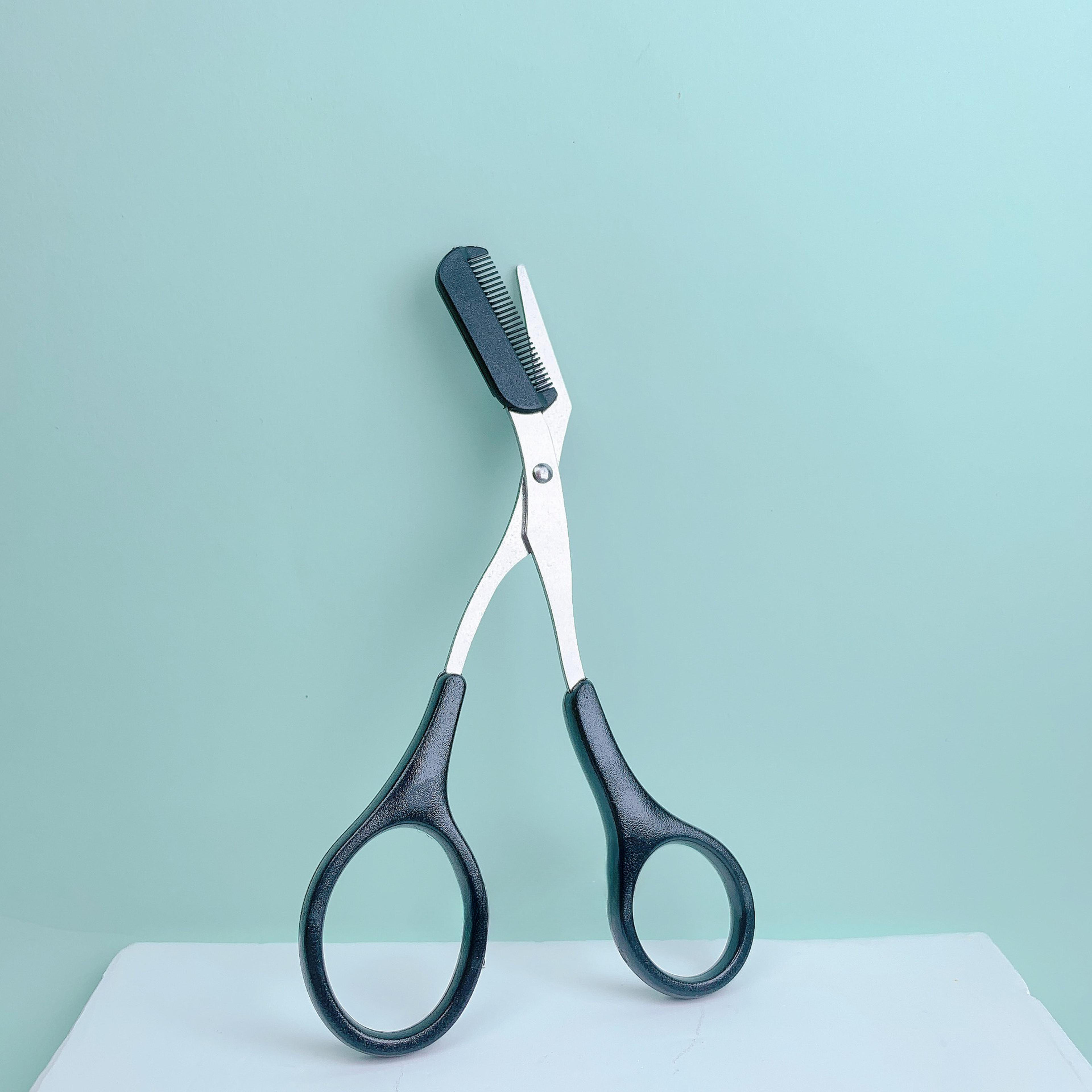 Stainless Steel Eyebrow Scissors With Built In Comb Pink Precise Grooming Tool Shaping And Creating 6