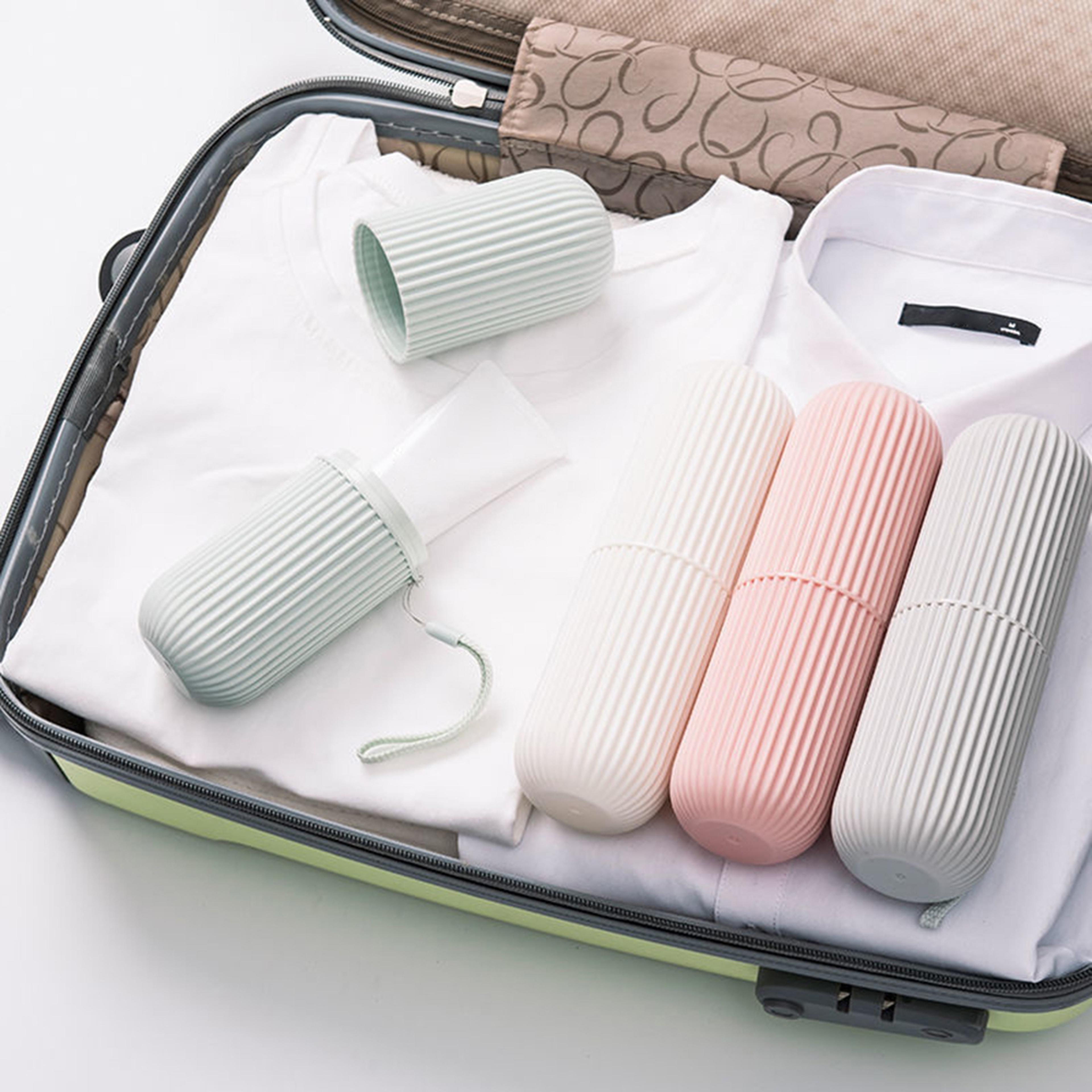 Portable Mouthwash Cup Vertical Stripe Travel Toothbrush Box Brushing Cup Washing Cup Toothpaste St 3