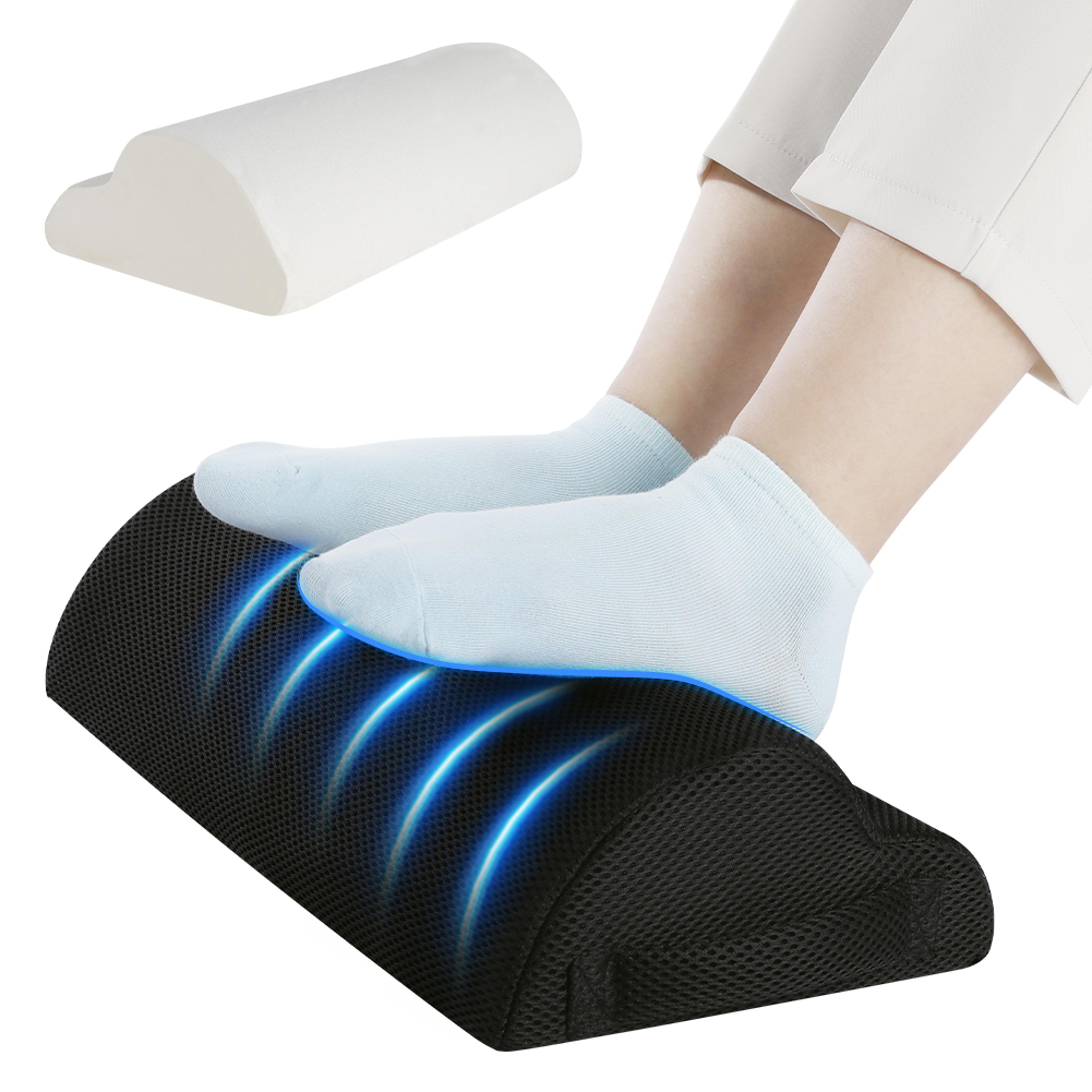 under desk footrest, memory foam office foot stool, leg elevation pillow for gaming & office comfort