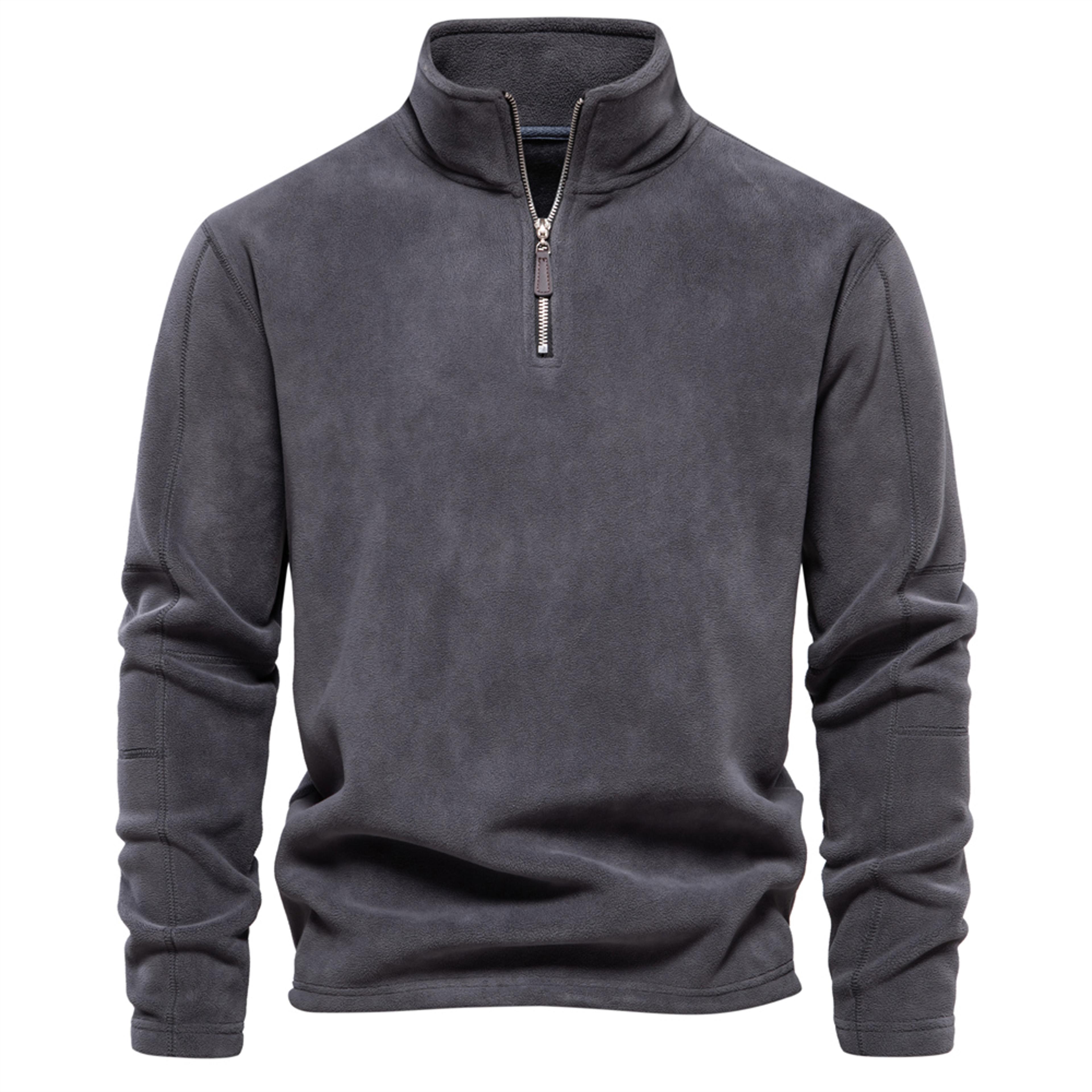Zipper Neck Pullover Mens Sweatshirt Soft Shell Mens Jacket Brand Quality Thicken Warm Fleece Jacke