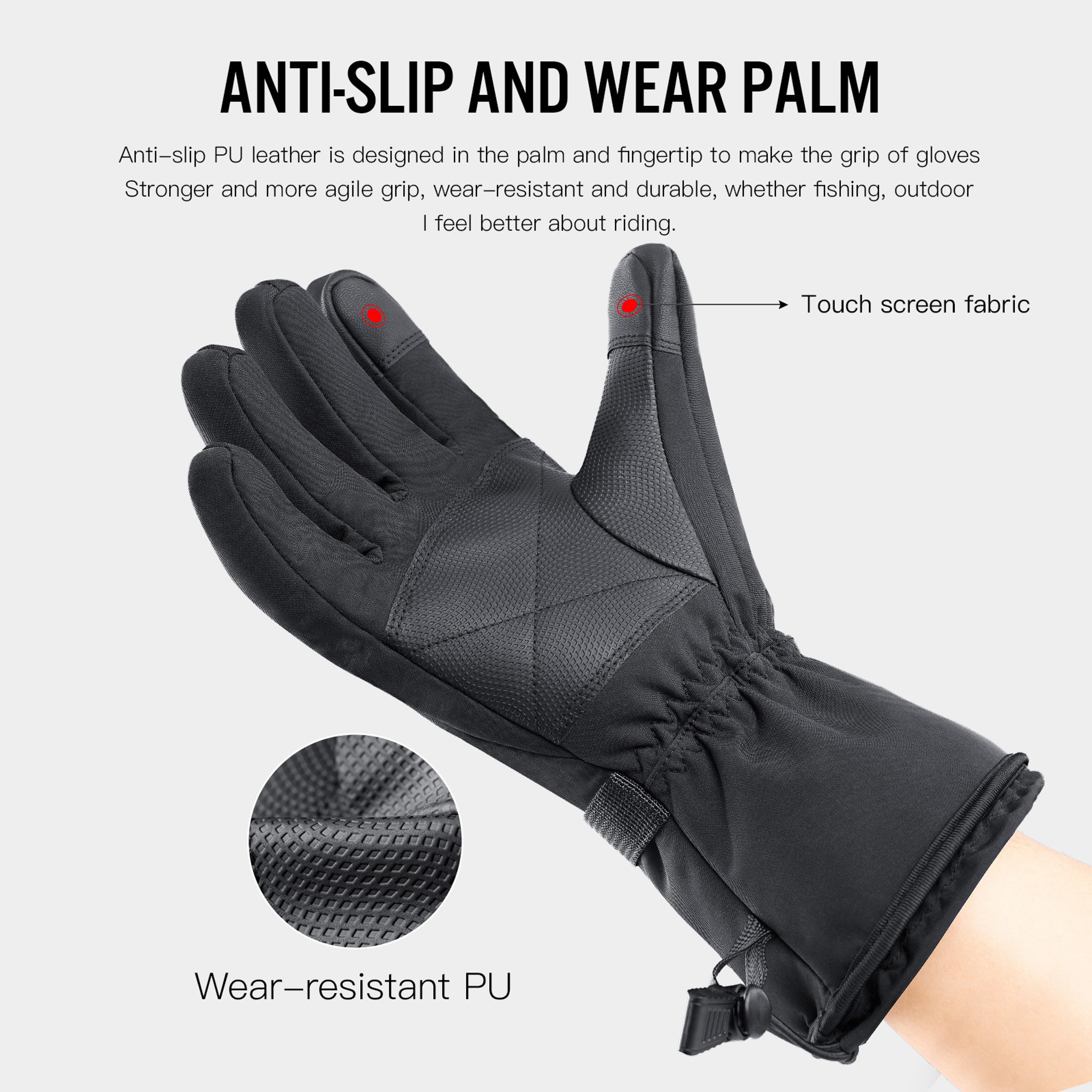 Winter Motorcycle Heated Gloves Waterproof Thermal Rechargeable Electric Gloves 3