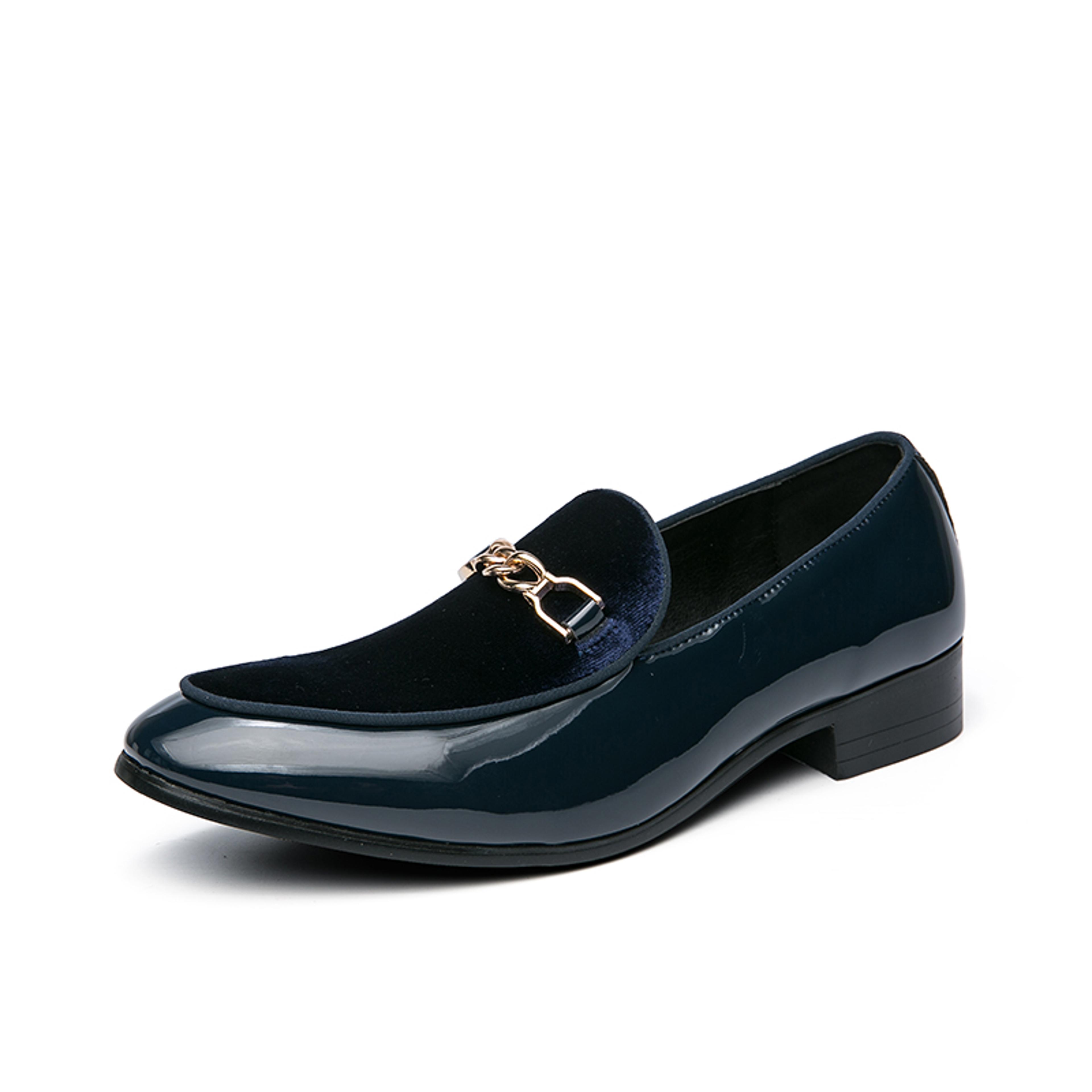 Men Casual Dress Shoes Luxury Design Suede Loafers Black Blue Red Monk Strap Shoes For Nightclub 5