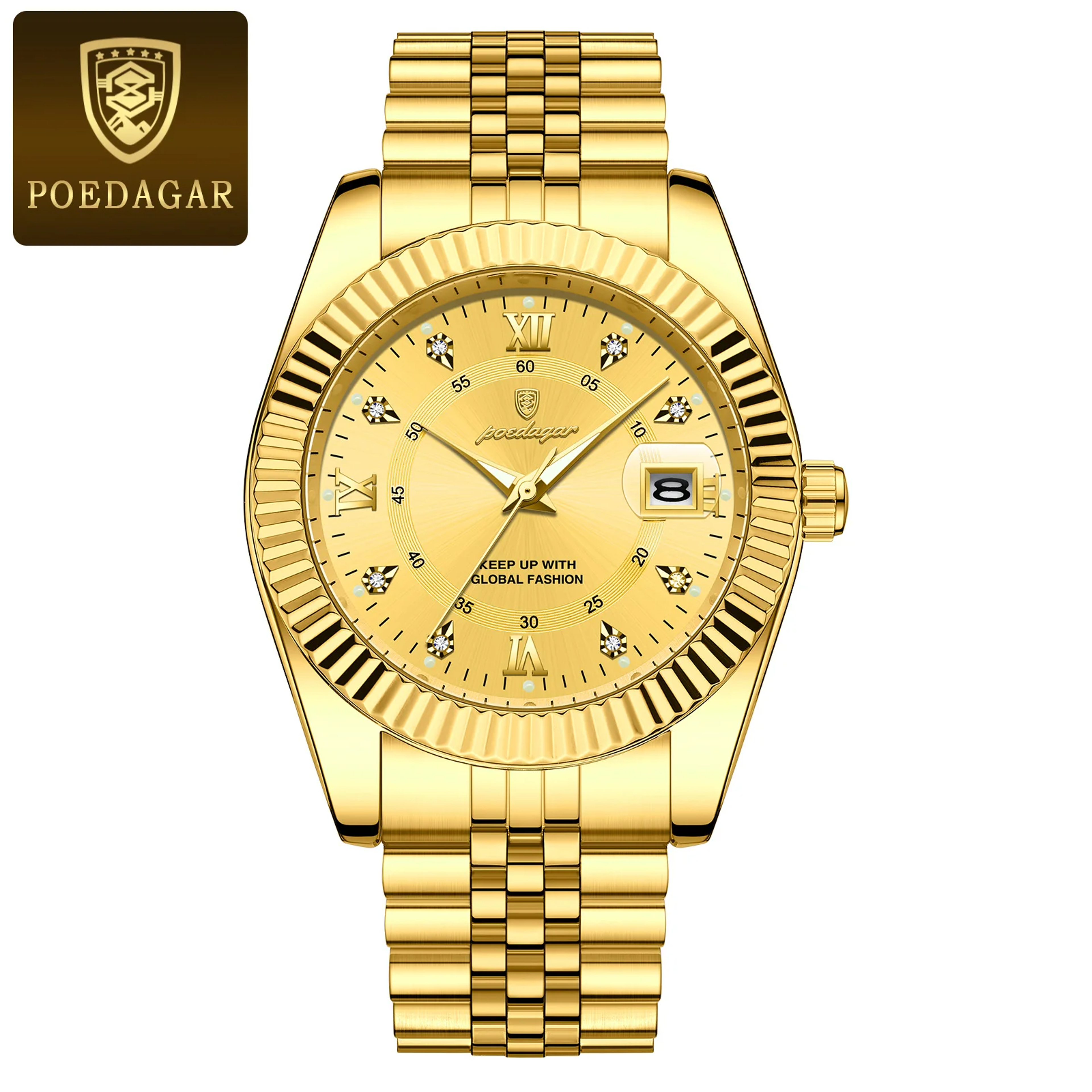 Waterproof Luxury Business Mens Wristwatch Stainless Steel Military Date Quartz Watch 10