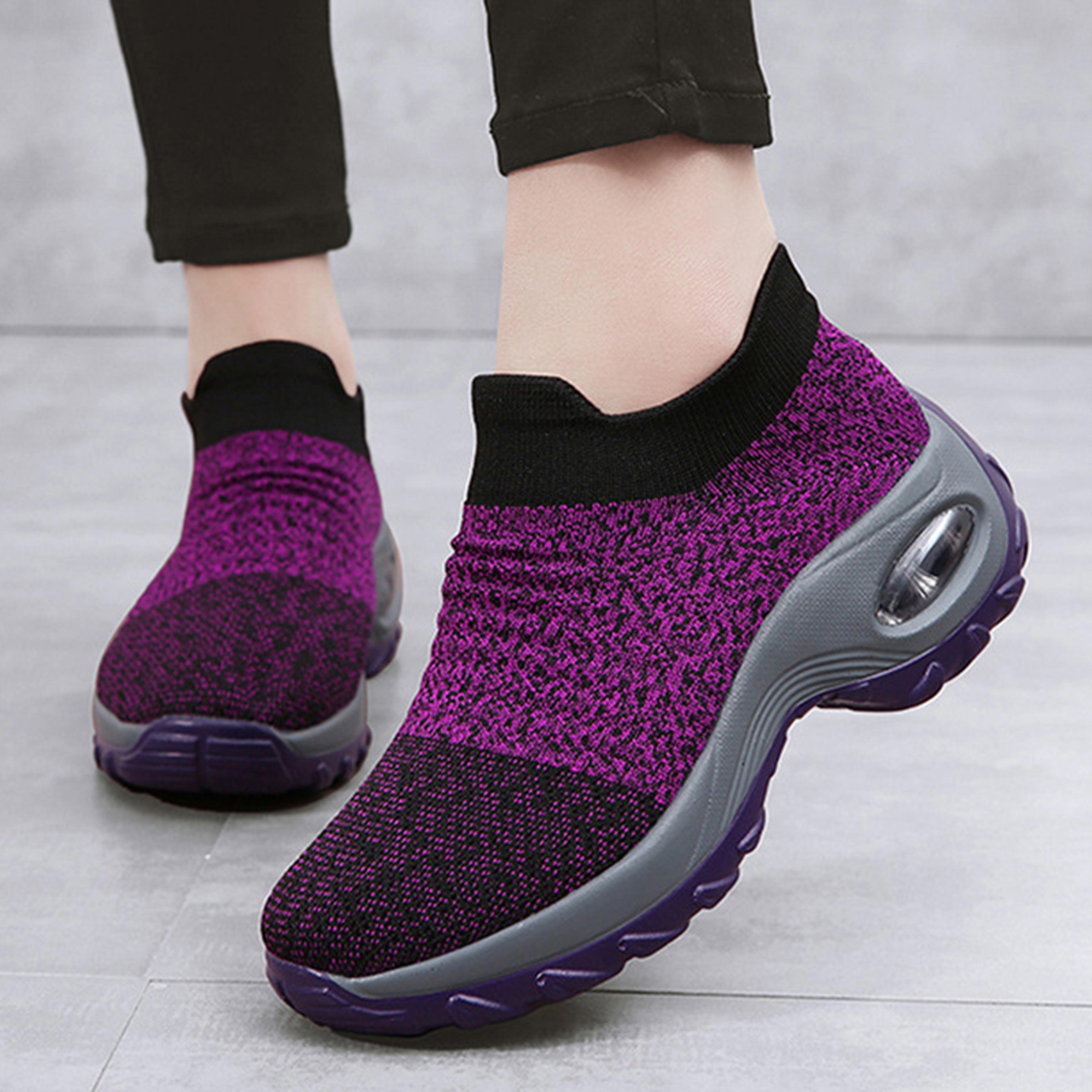 New Womens Casual Sneakers Slip On Platform Trainers Fashionable Ladies Shoes 1